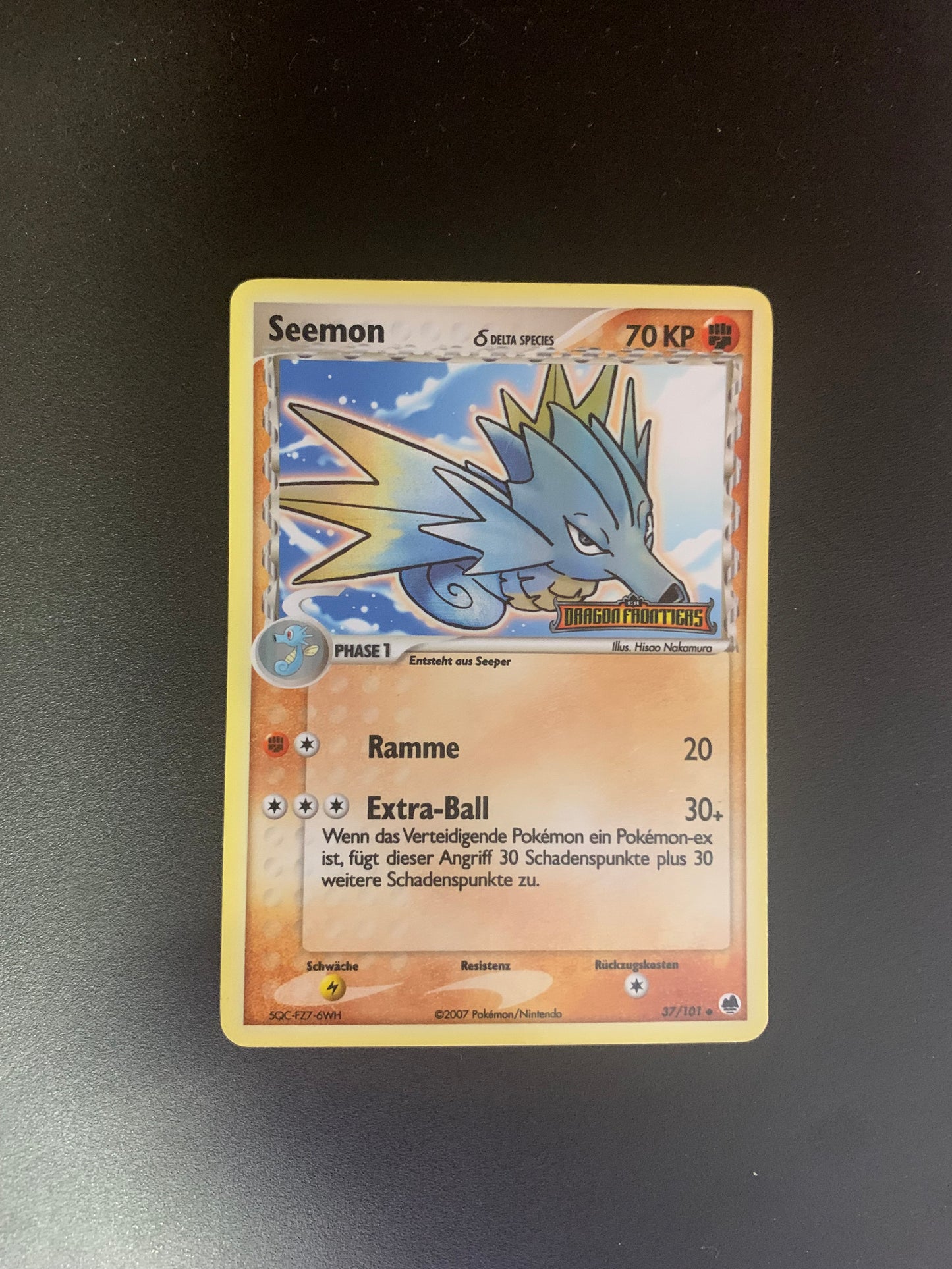 Pokemon Karte Holo Seemon 37/101 Deutsc