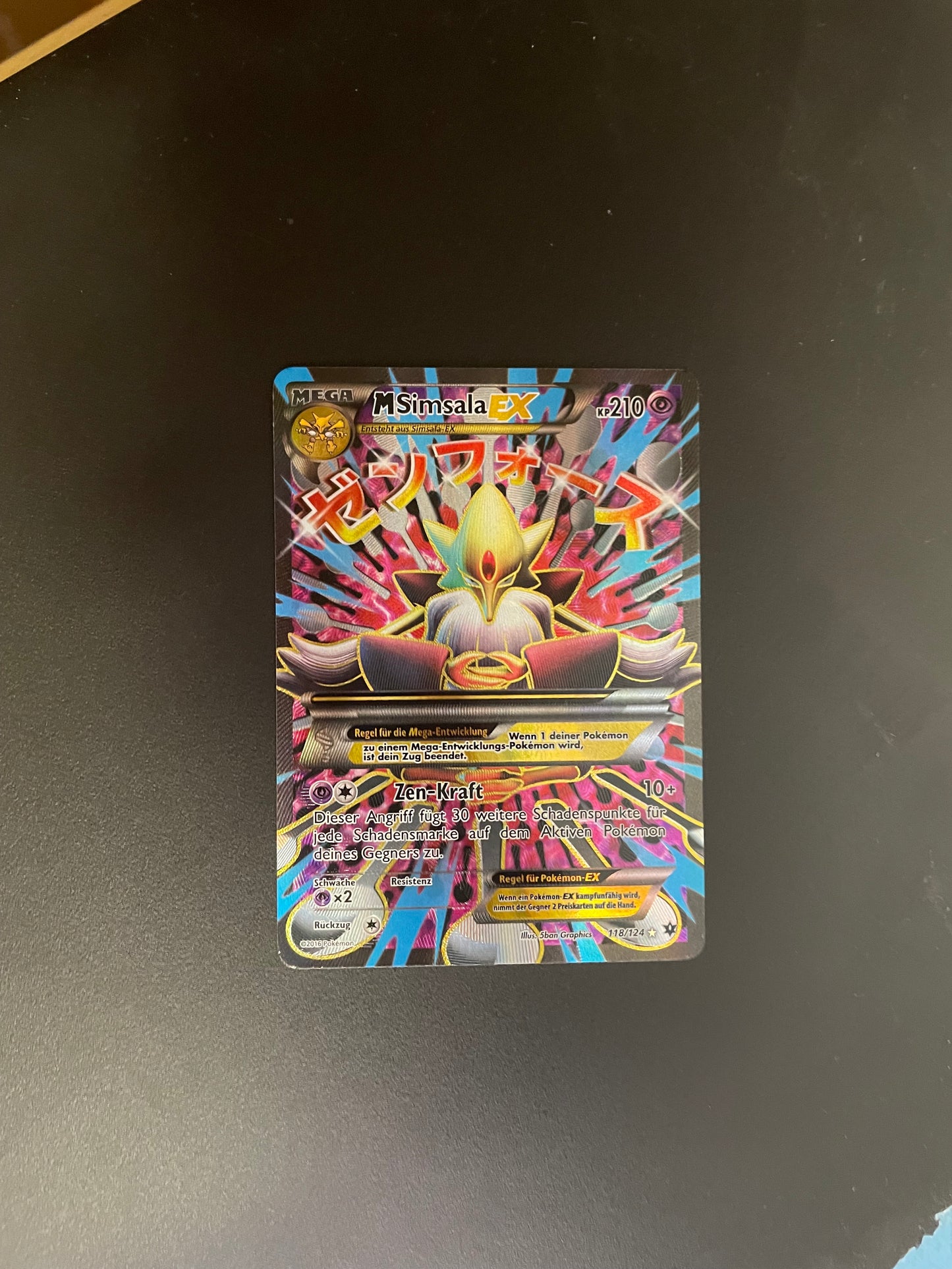 Pokemon Karte EX Mega Simsala 118/124 Deutsch