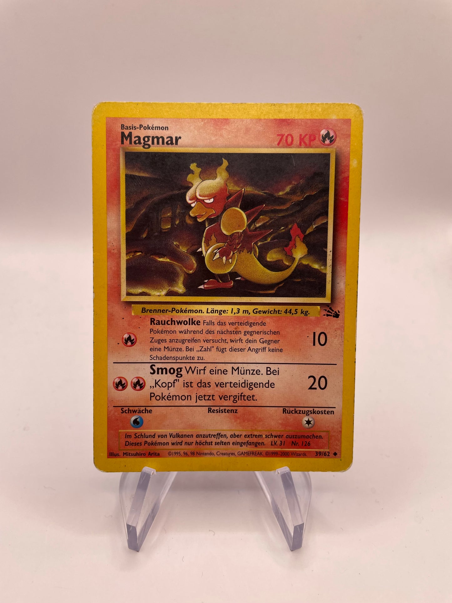 Pokemon Karte Fossil Magmar 39/62 Deutsch