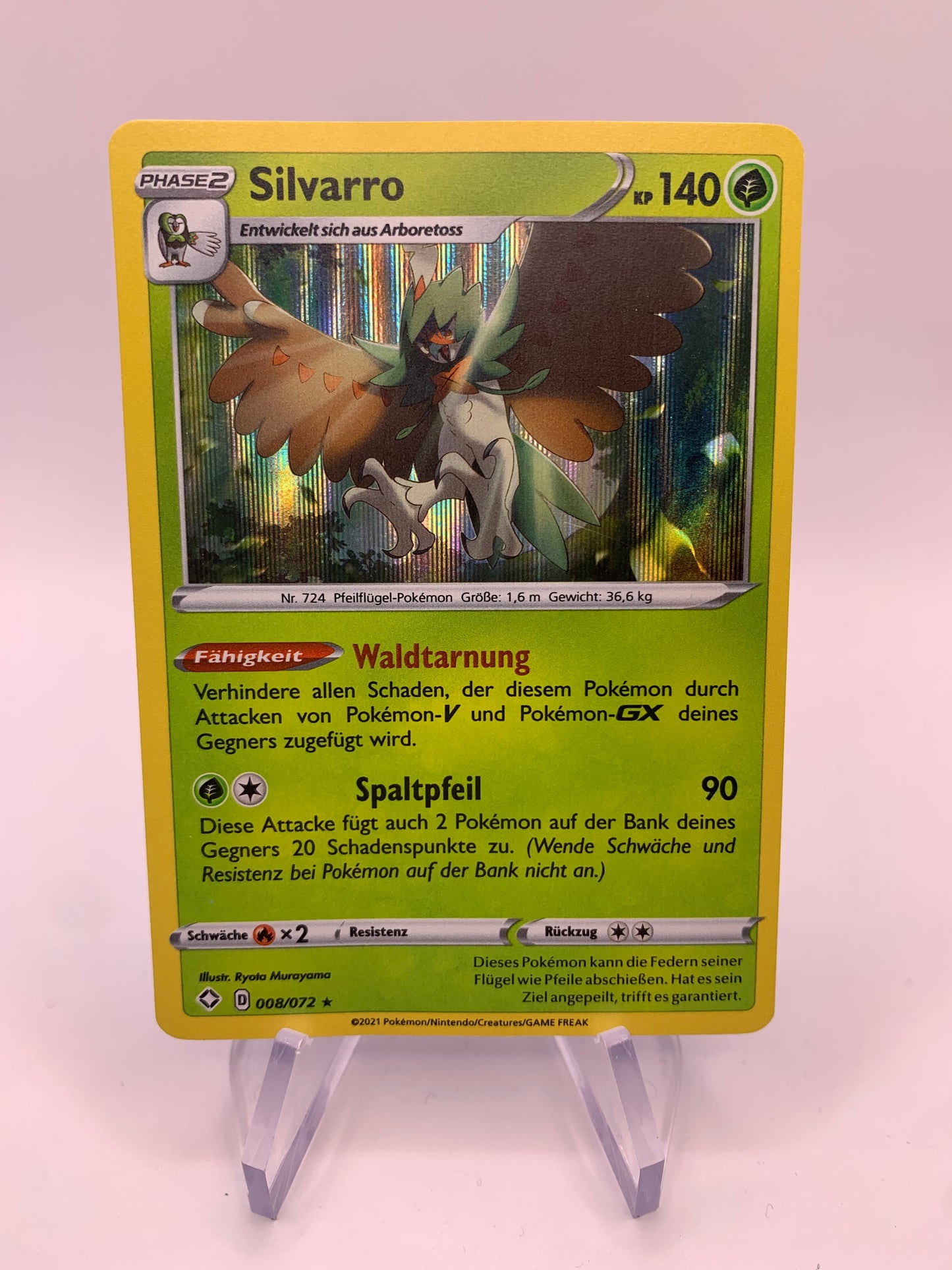 Pokémon card Holo Silvarro 8/72 German