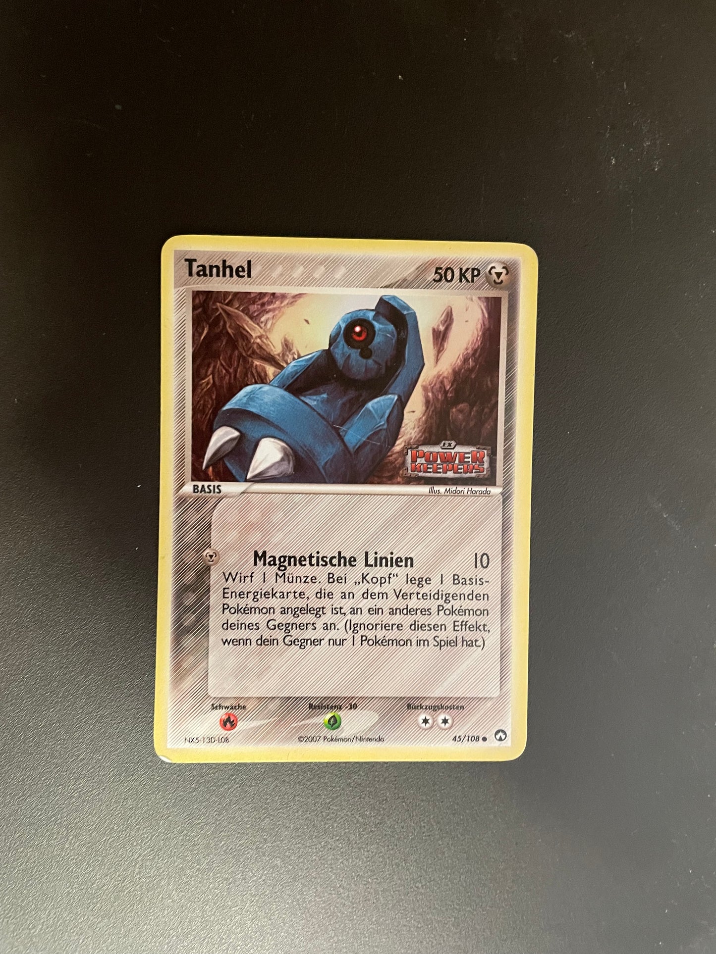 Pokemon Karte Holo Tanhel 45/108 Deutsch
