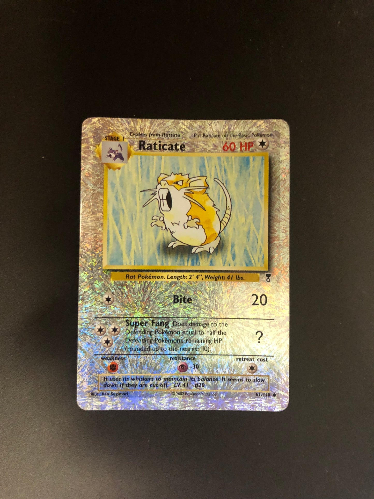 Pokemon Karte Revers Raticate 61/110 Englisch