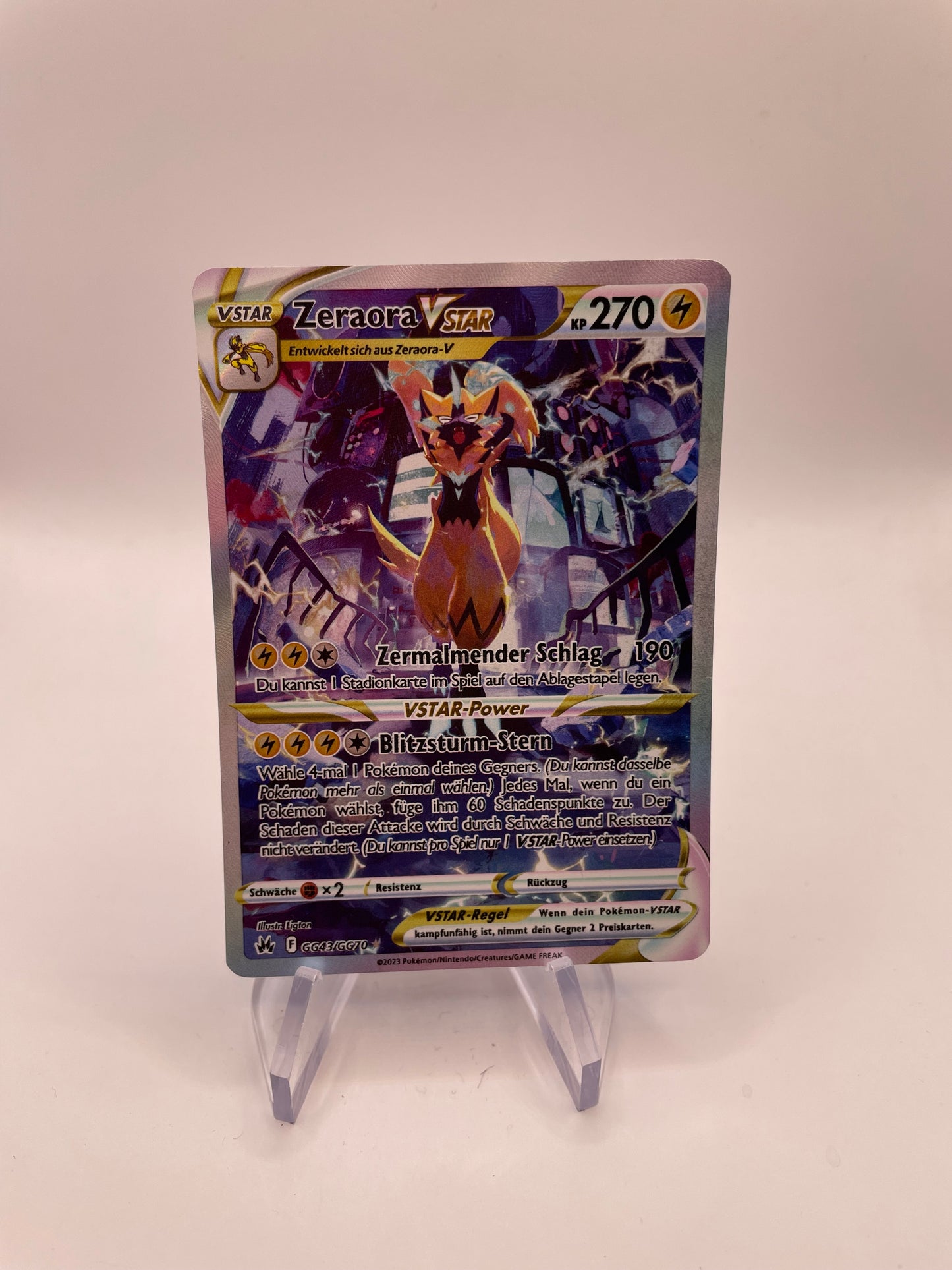 Pokemon Karte Vstar Zeraora GG43/GG70 Deutsch