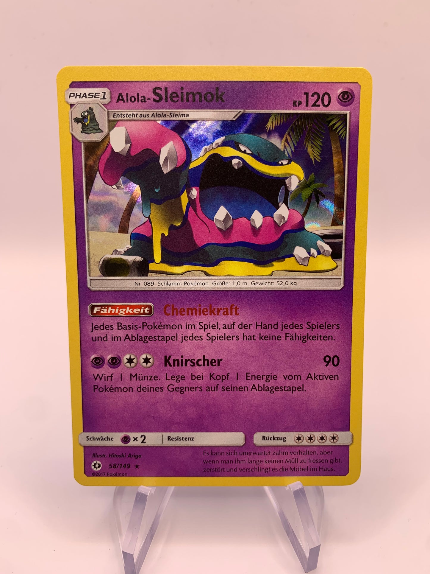 Pokemon Karte Holo Alola-Sleimok 58/149 Deutsch