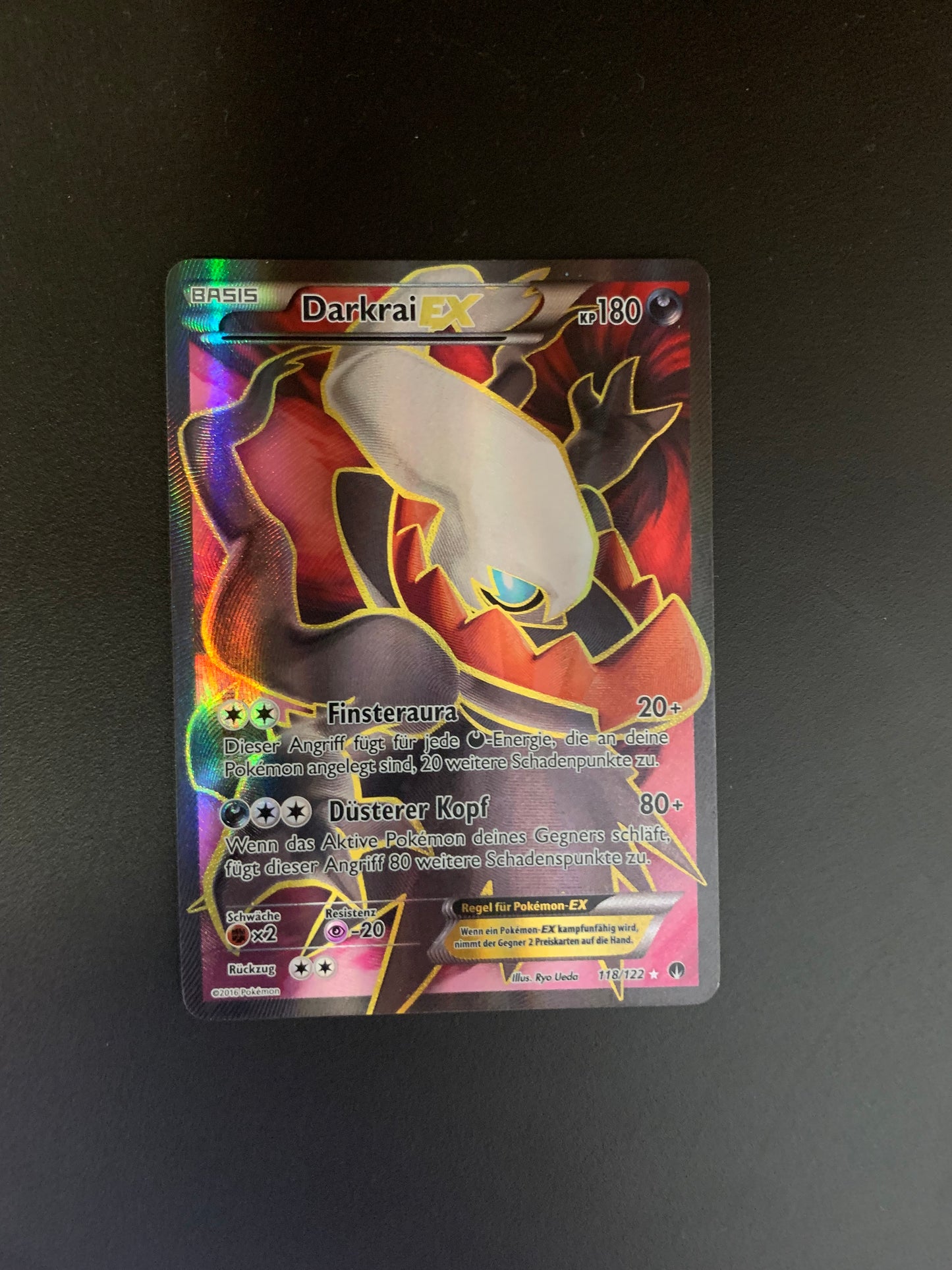 Pokemon Karte Ex Fullart Darkrai 118/122 Deutsch