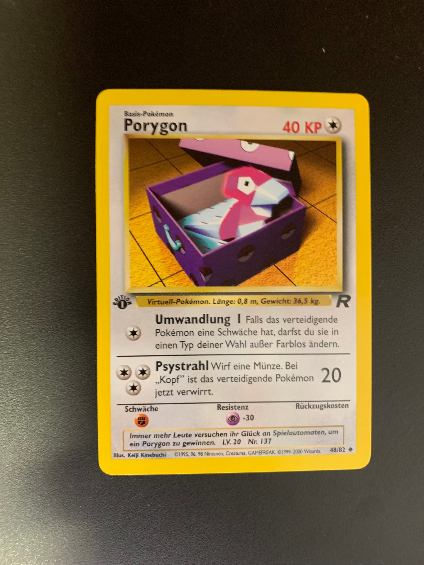 Pokemon Karte Rocket 1.Edition Porygon 48/82 Deutsch