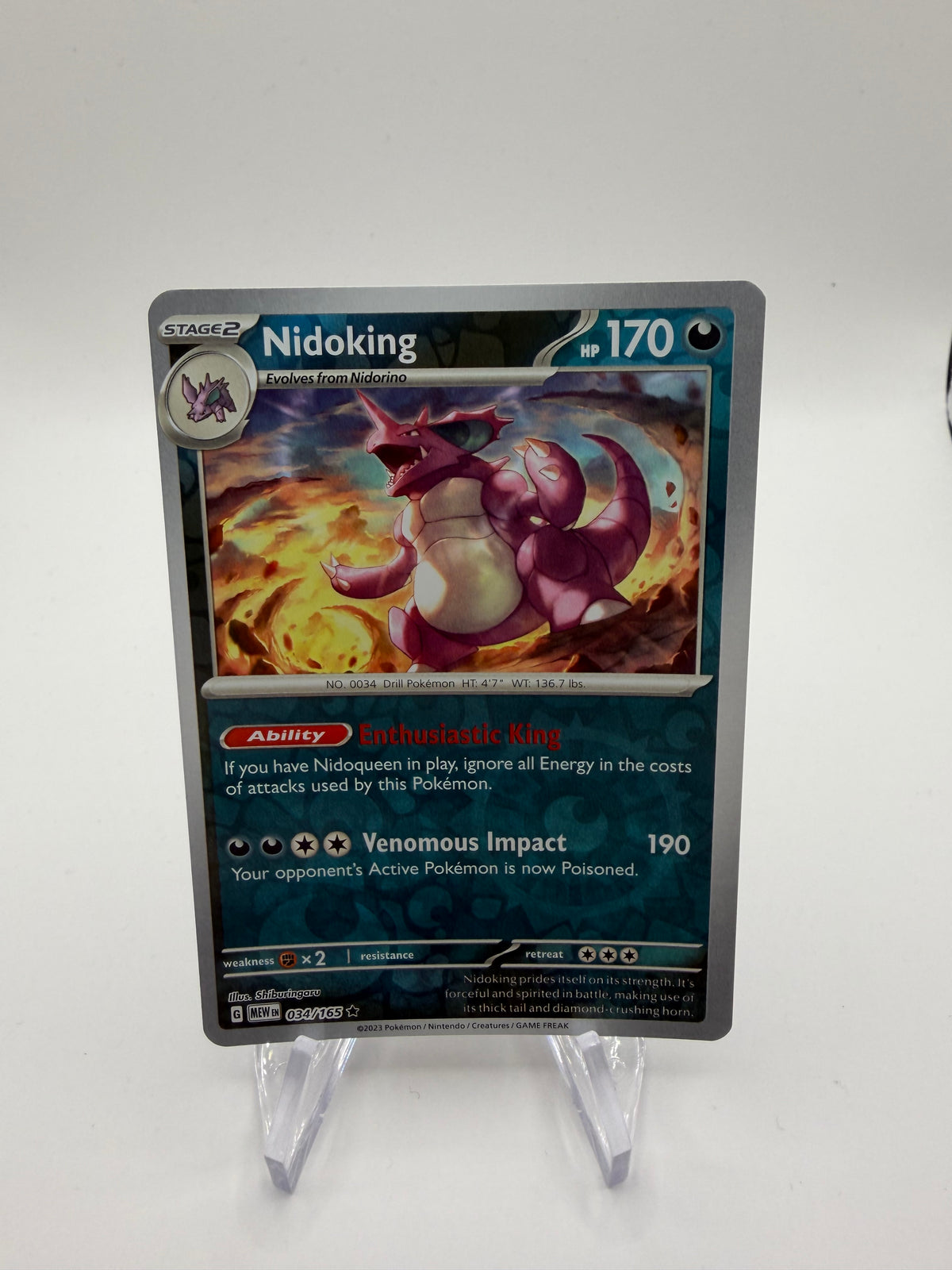 Pokemon Karte Reverse 151 Nidoking 34/165 Englisch