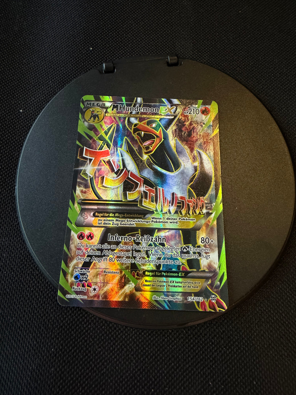 Pokemon Karte Ex Fullart Mega Hundemon 154/162 Deutsch