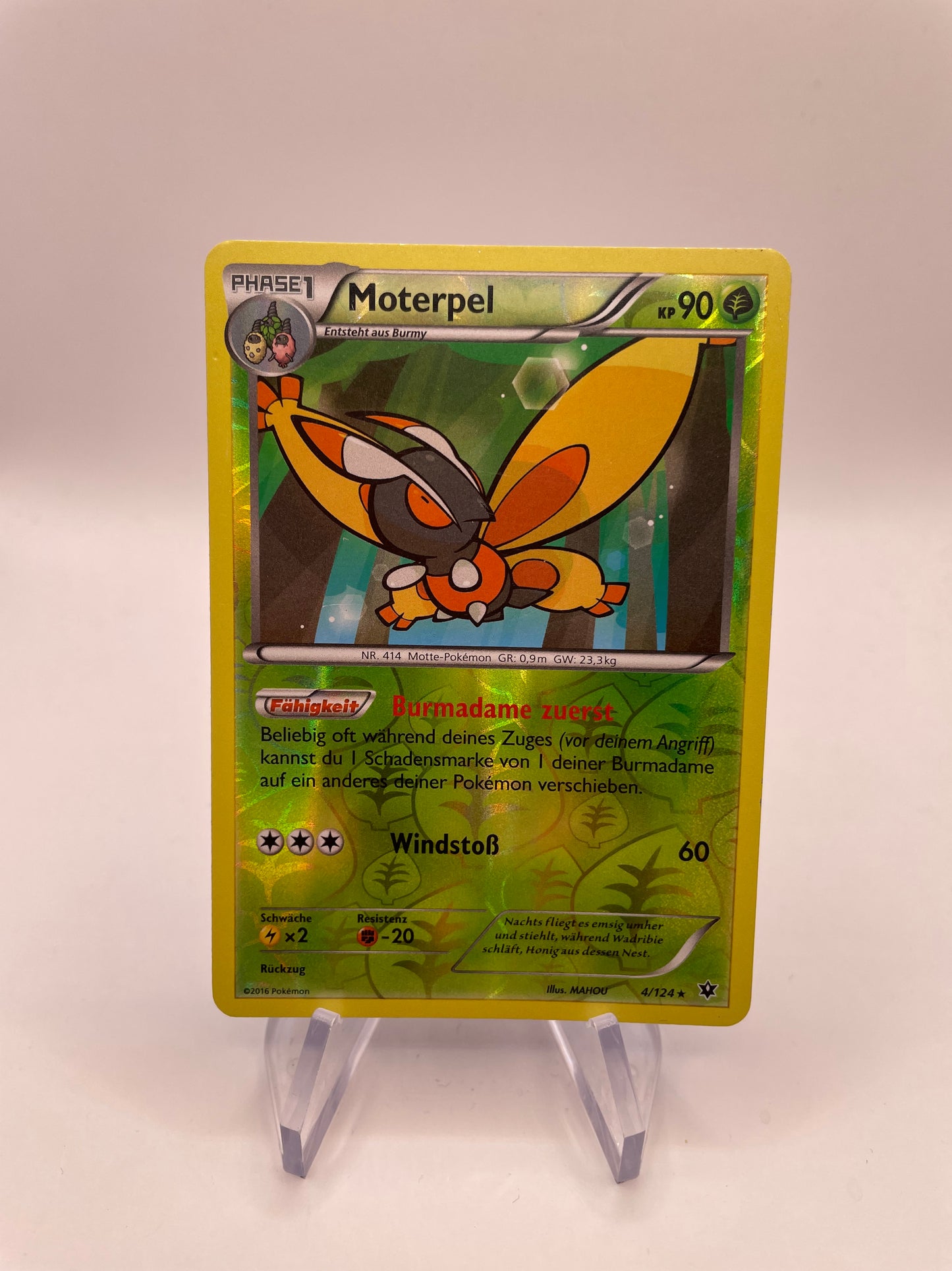 Pokémon Karte Holo Moterpel 4/124 Deutsch