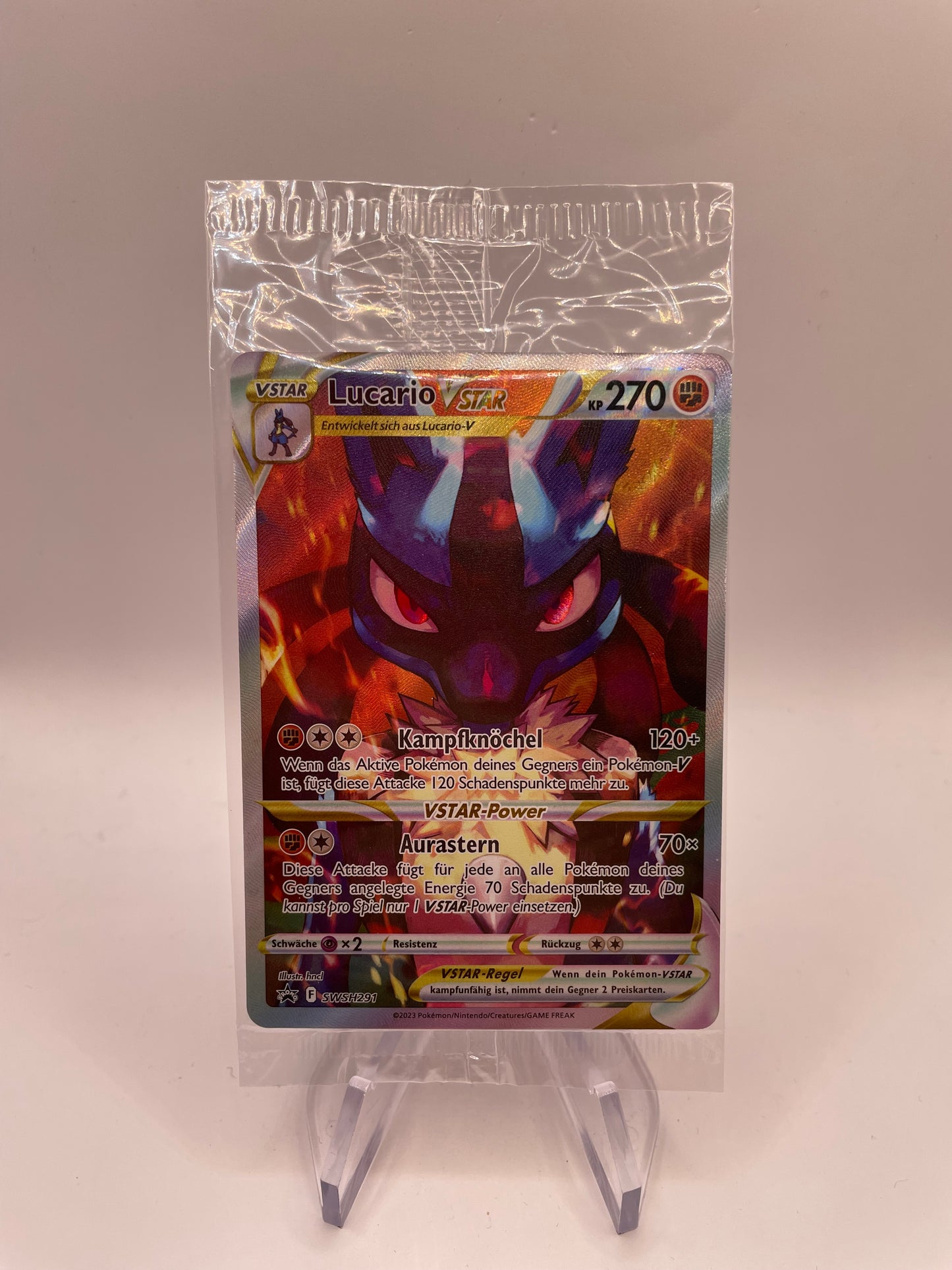 Pokemon Karte OVP Vstar Art Rare Lucario SWSH291 Deutsch