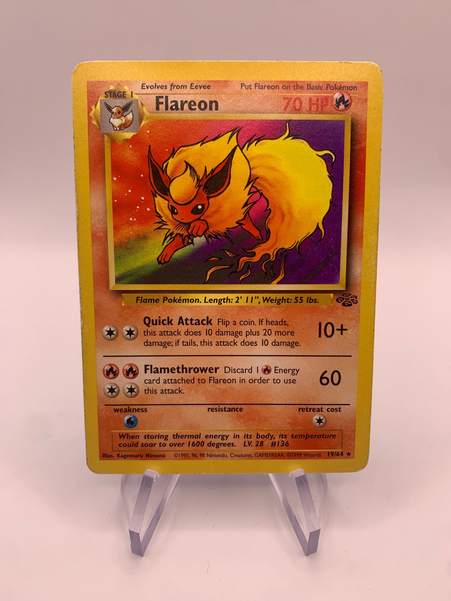 Pokemon card Flamara 19/64 Jungle English