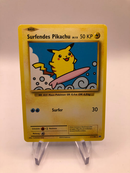 Pokemon Karte Surfendes Pikachu 111/108 Deutsch