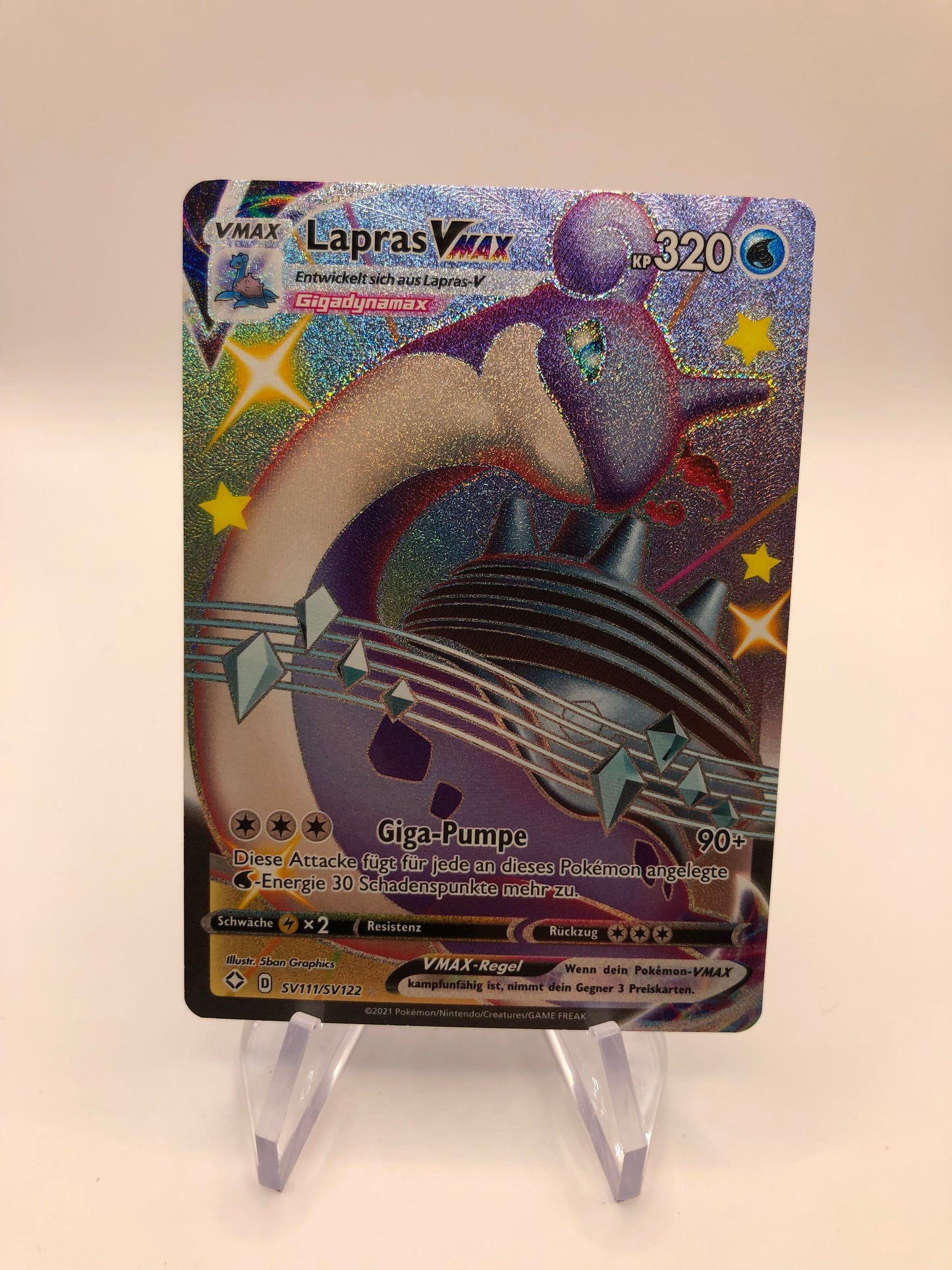 Pokemon Karte Vmax Lapras SV111/SV122 Deutsch