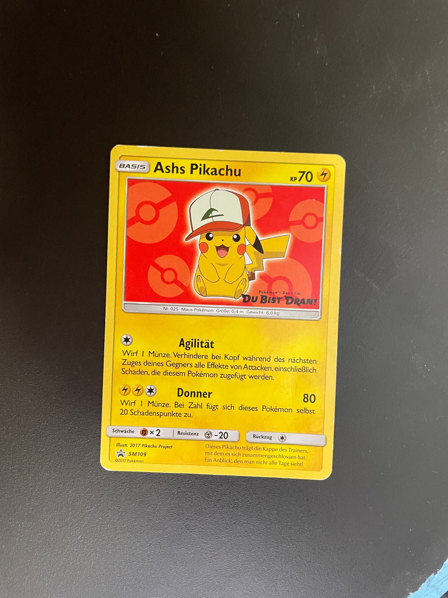 Pokemon Karte Ashs Pikachu SM109 Deutsch