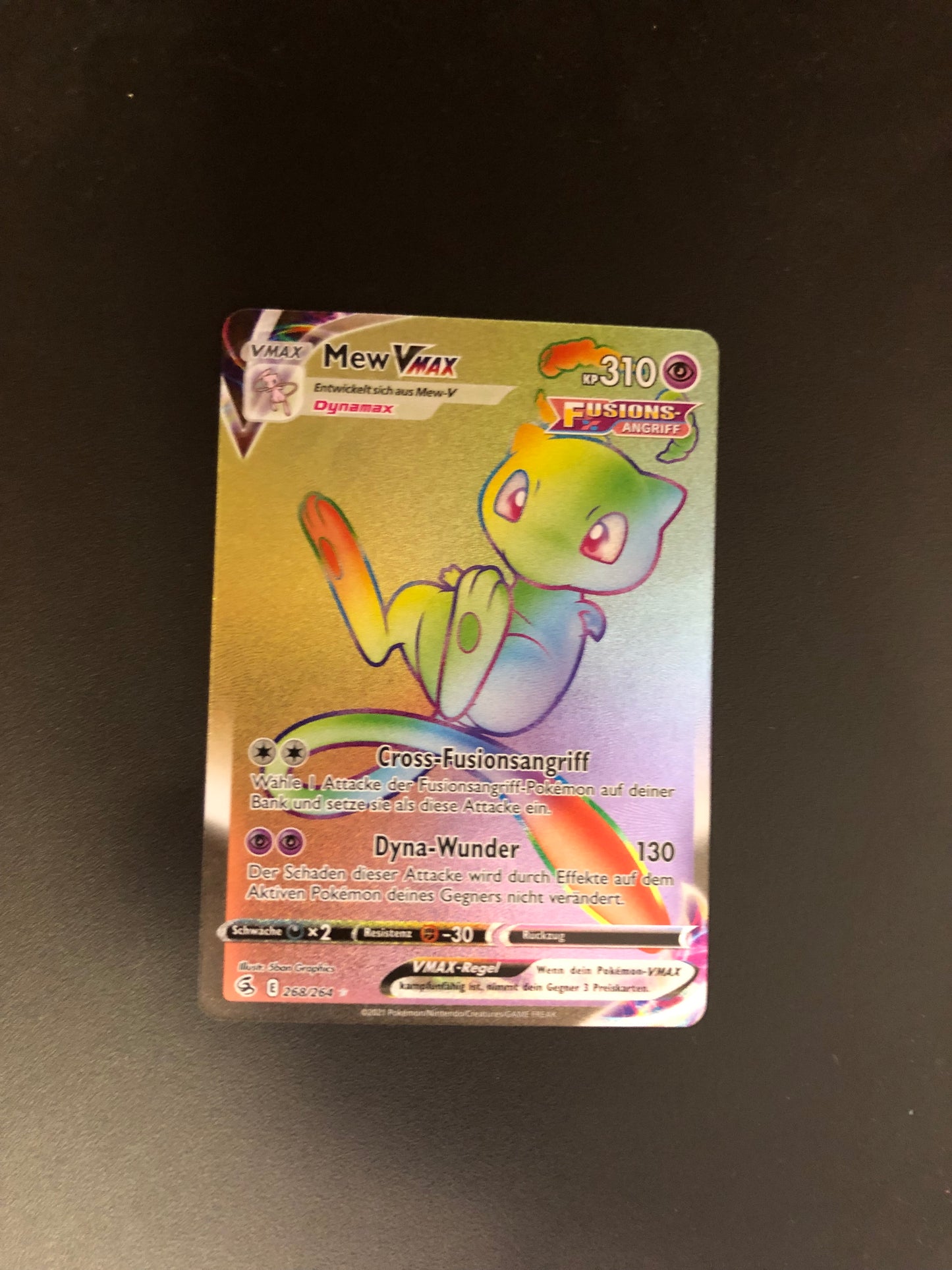 Pokemon Karte Vmax Mew Rainbow 268/264 Deutsch