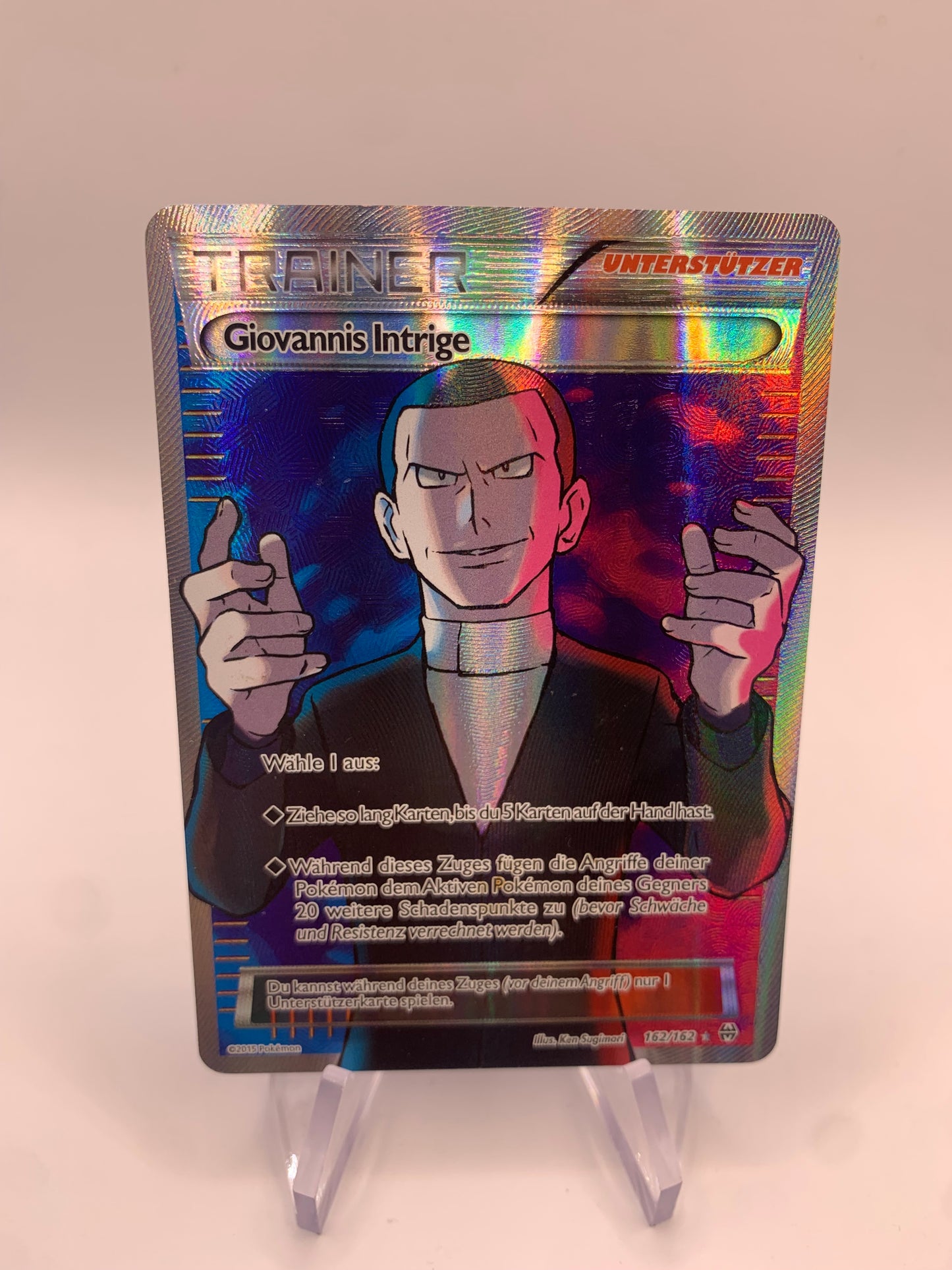 Pokemon Karte Fullart Trainer Giovannis Intrige 162/162 Deutsch