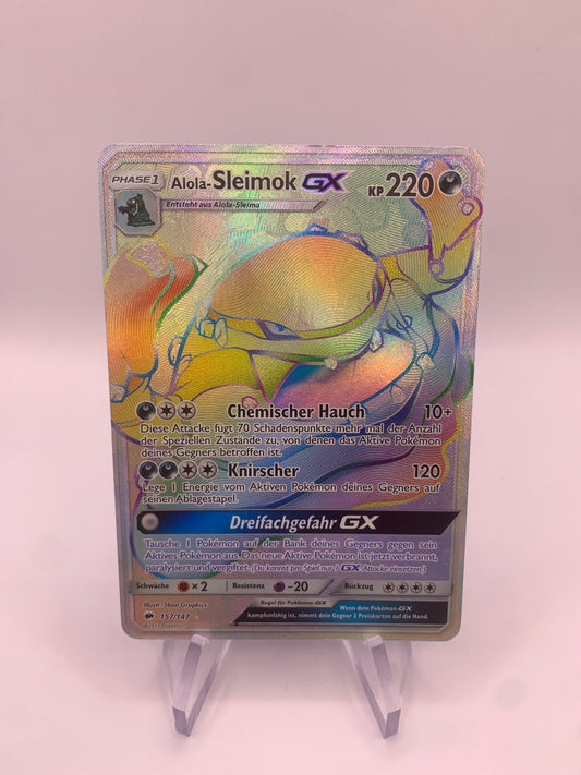 Pokemon Karte GX Rainbow Alola-Sleimok 157/147 Deutsch