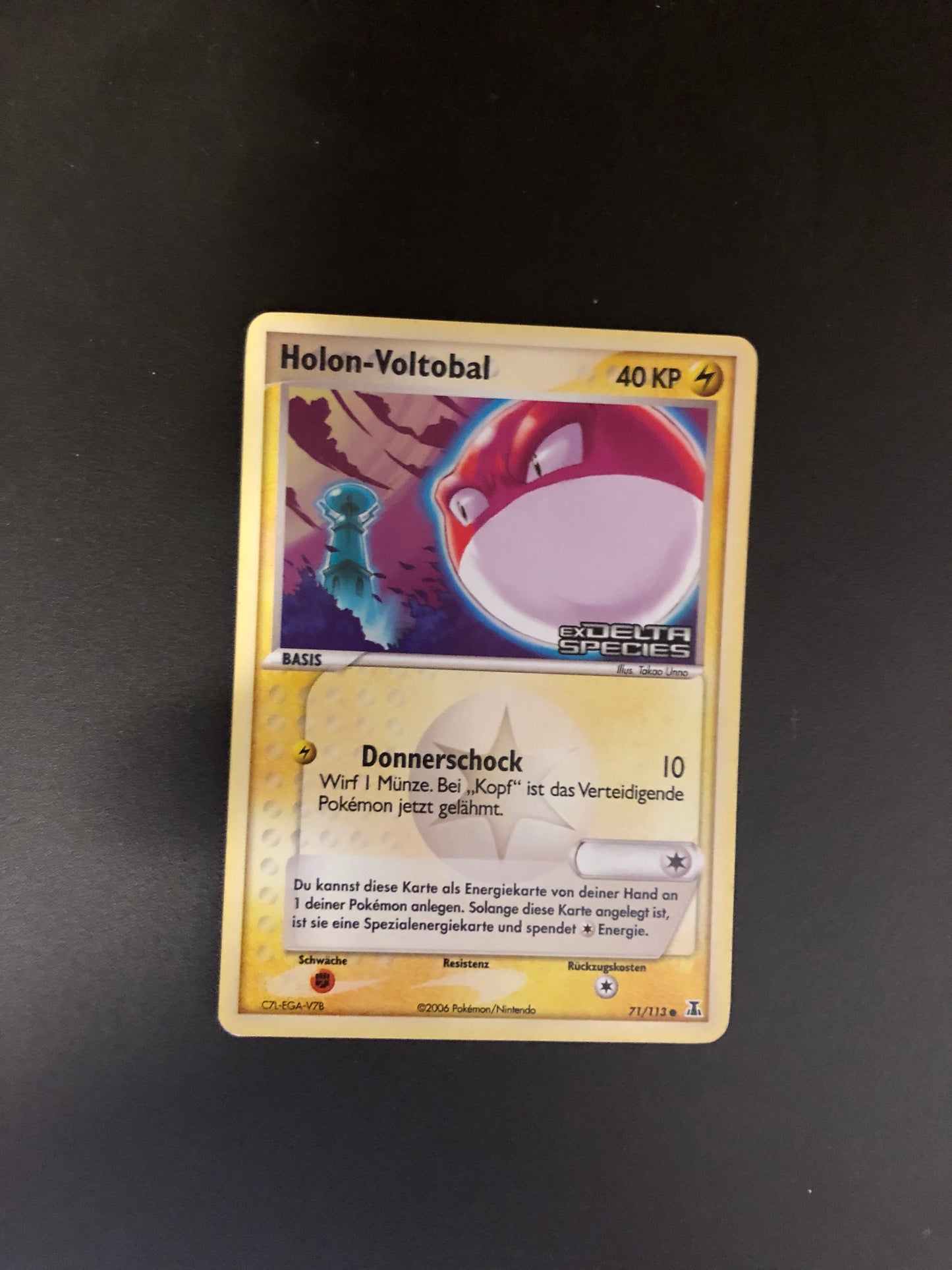 Pokemon Karte Stamp Holon-Voltobal 71/113 Deutsch
