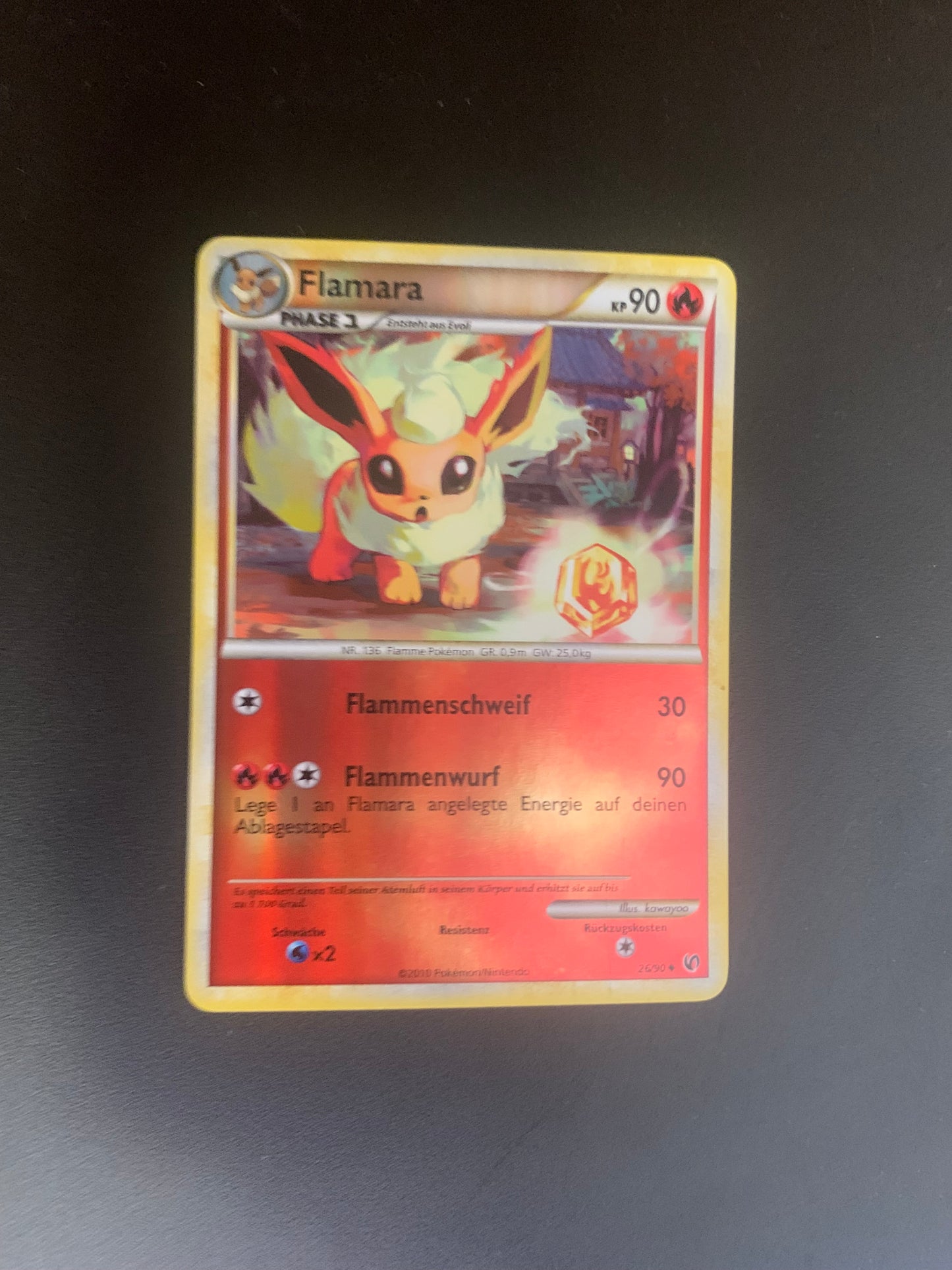 Pokemon Karte Reverse Flamara 26/90 Deutsch