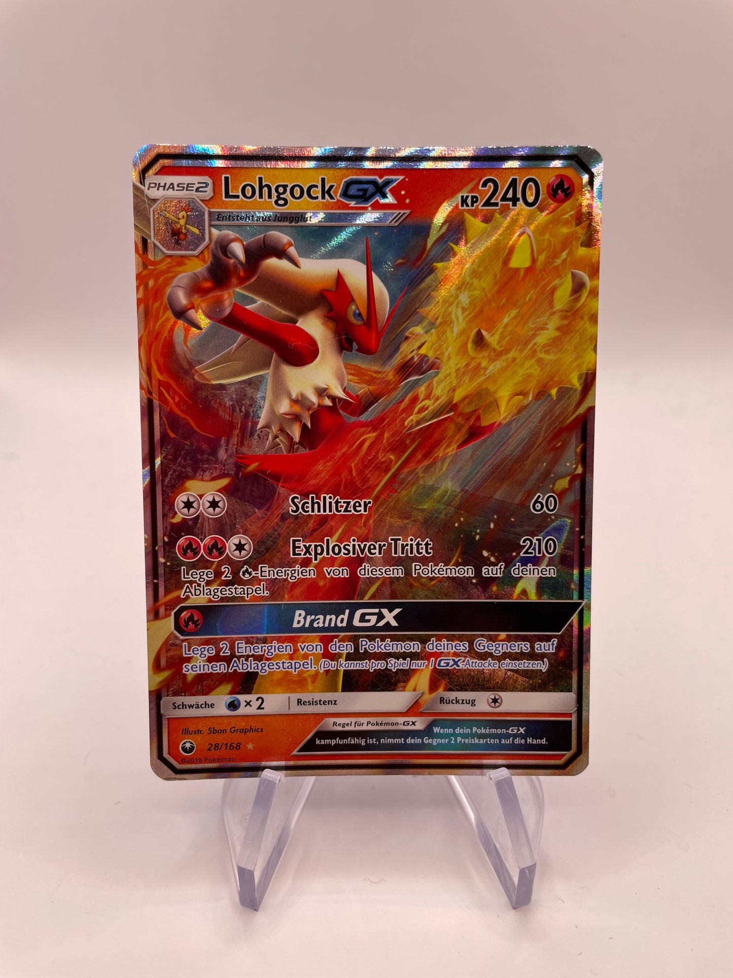 Pokemon Karte GX Lohgock 28/168 Deutsch