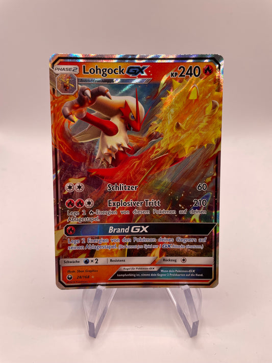 Pokemon Karte GX Lohgock 28/168 Deutsch