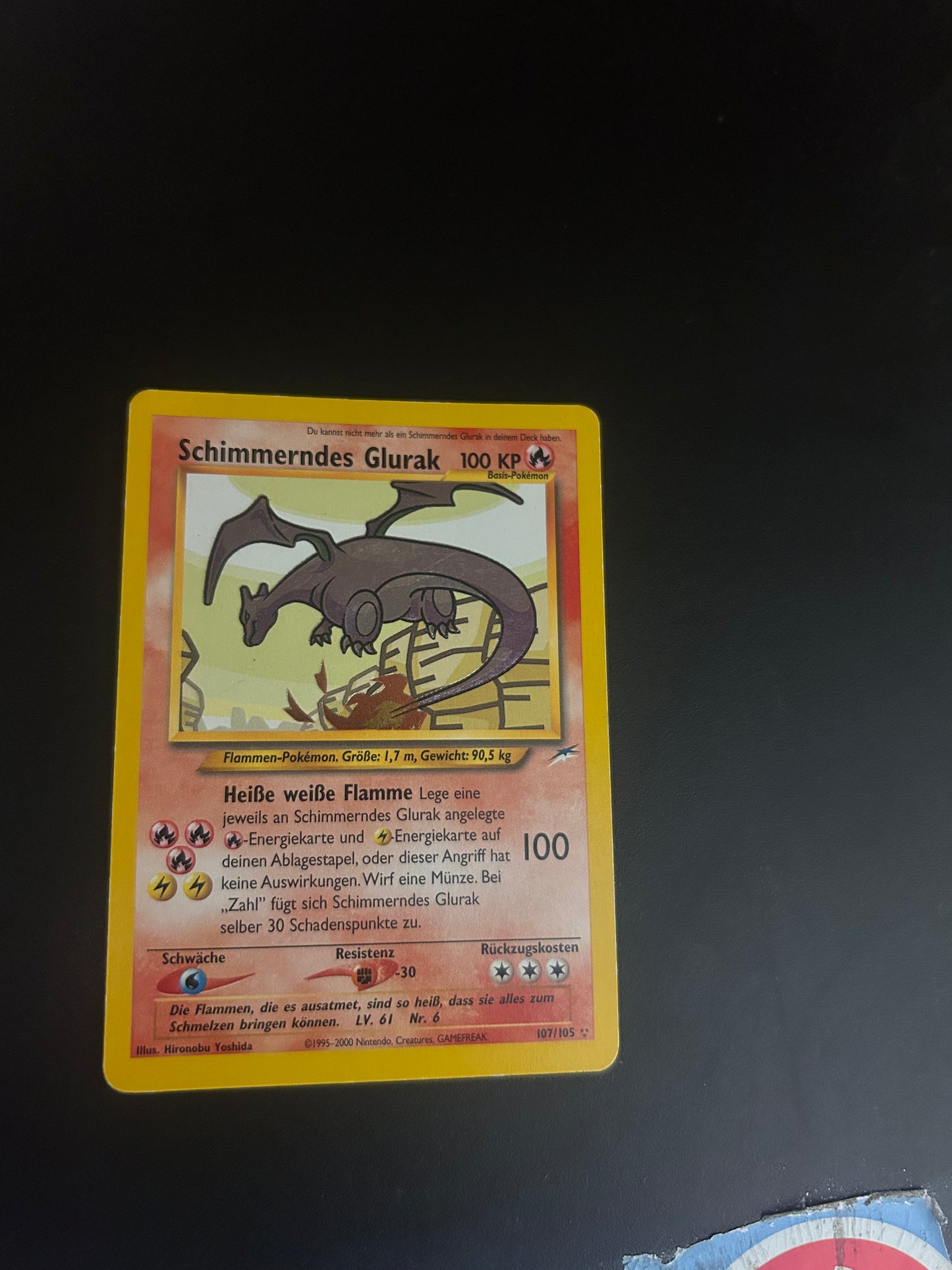Pokemon Karte Schimmerndes Glurak 107/105 Deutsch