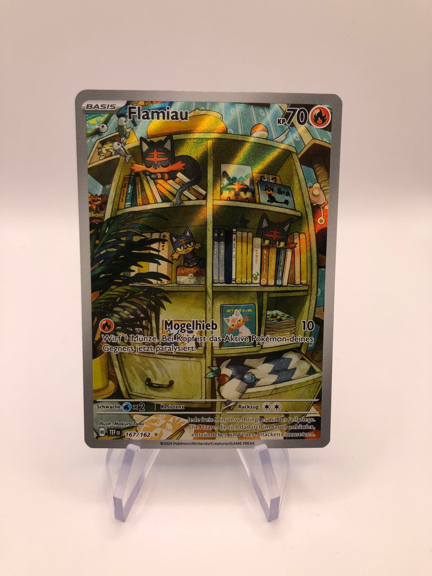 Pokemon Karte Art-Rare Flamiau 167/162 Deutsch