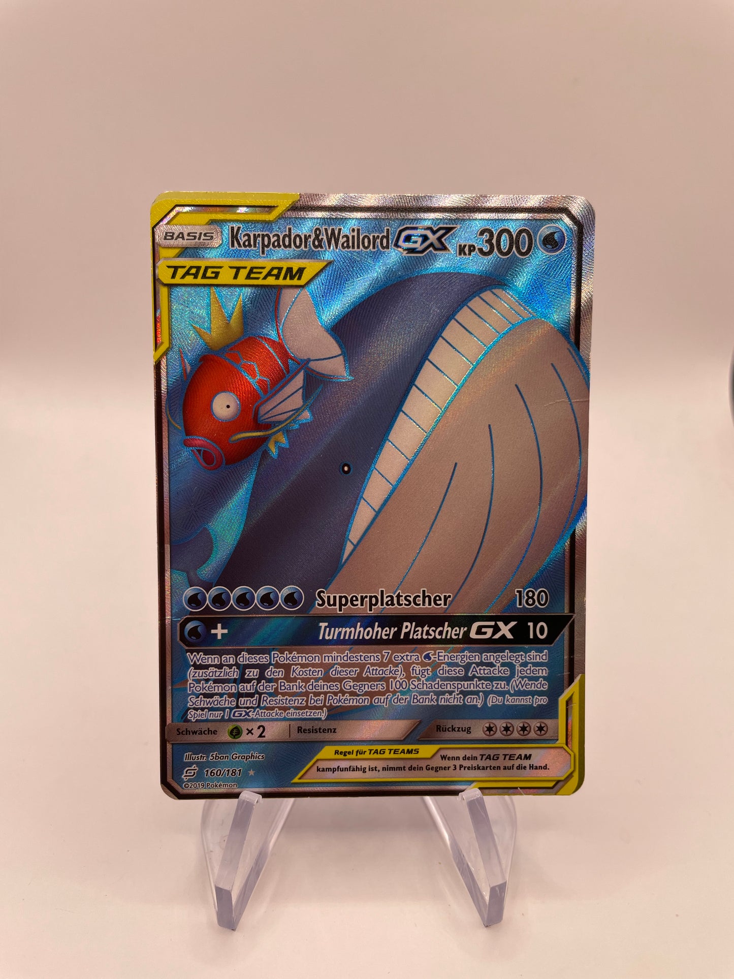 Pokemon Karte GX Tag Team Karpador & Wailord 160/181 Deutsch