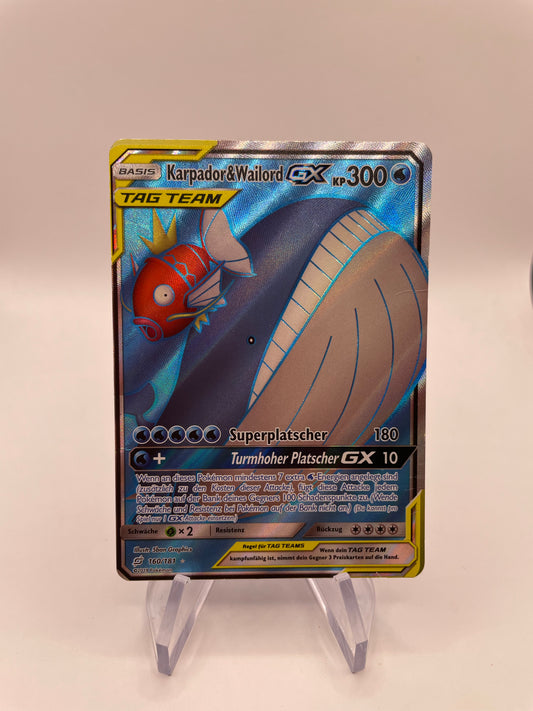 Pokemon Karte GX Tag Team Karpador & Wailord 160/181 Deutsch