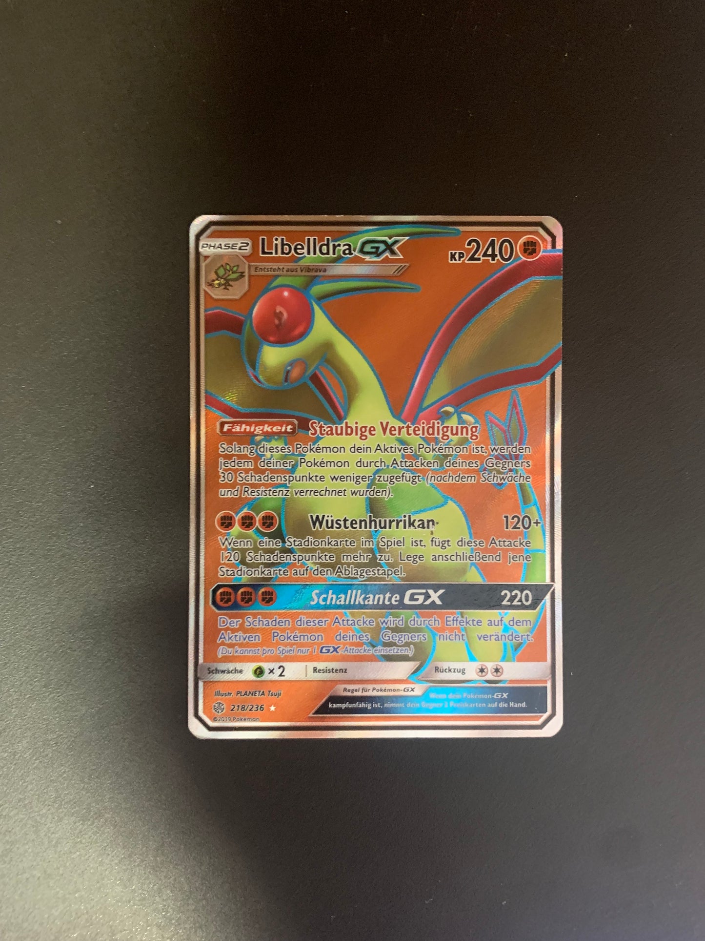 Pokemon Karte GX Fullart Libelldra 218/236 Deutsch