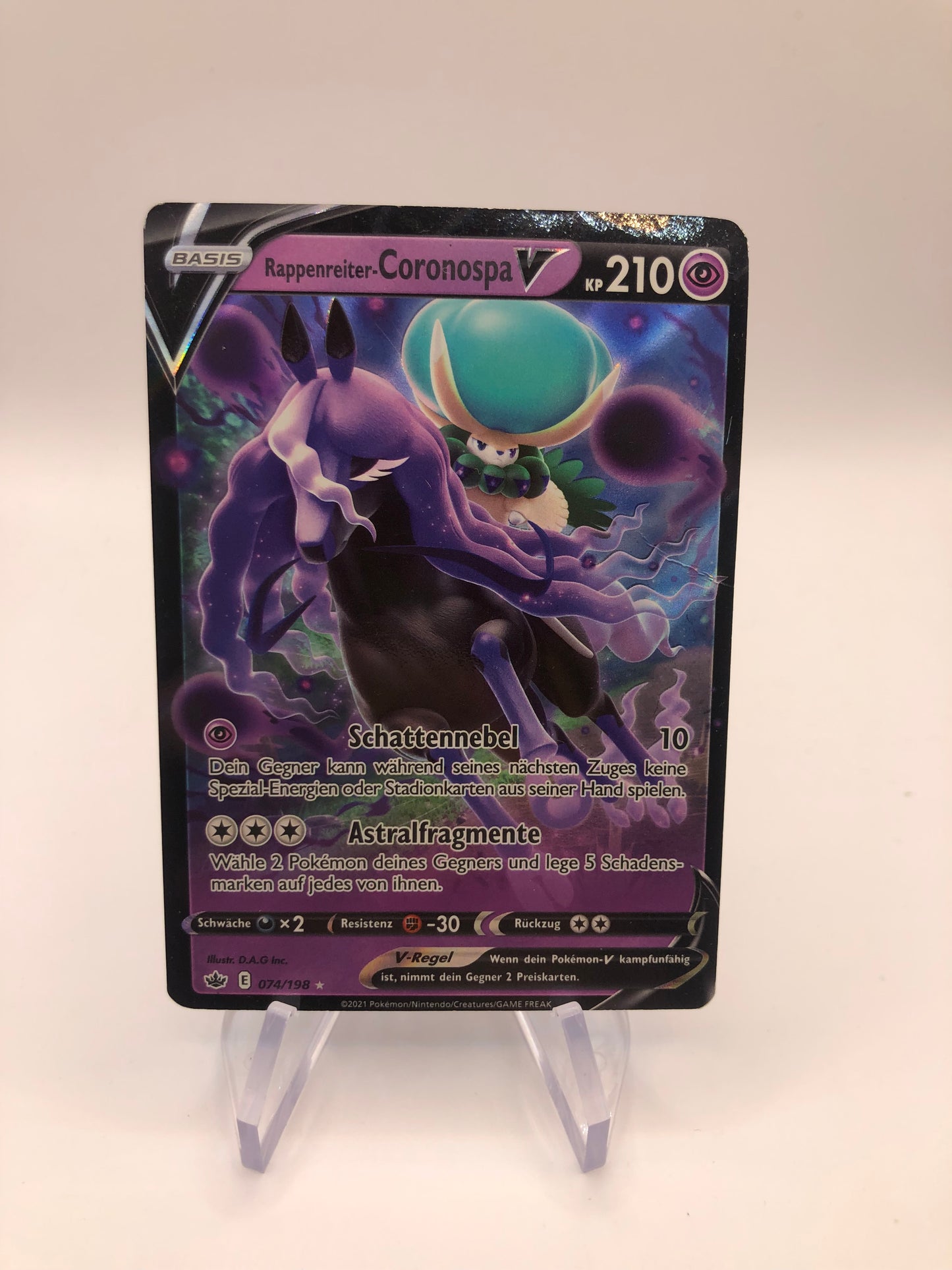 Pokemon Karte V Rappenreiter Coronospa 74/198 Deutsch