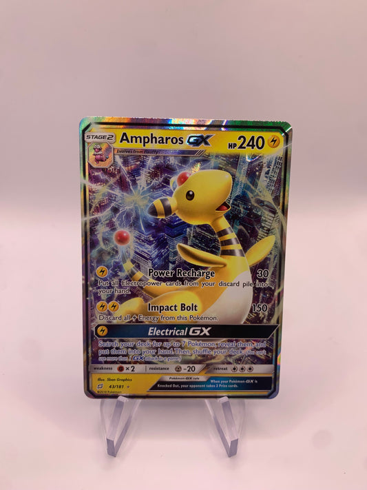 Pokemon Karte GX Ampharos 43/181 Englisch