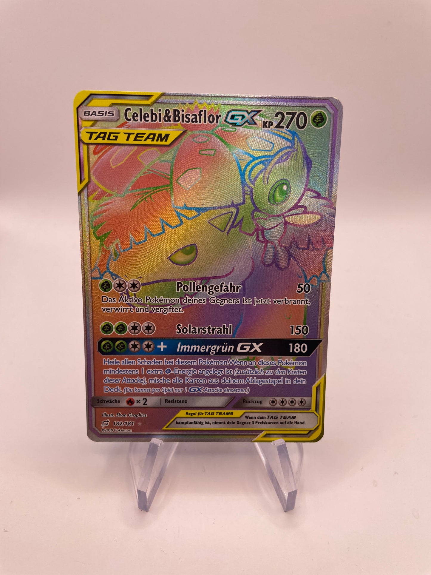 Pokémon Karte Tag Team Celebi&Bisaflor GX 182/181 Deutsch