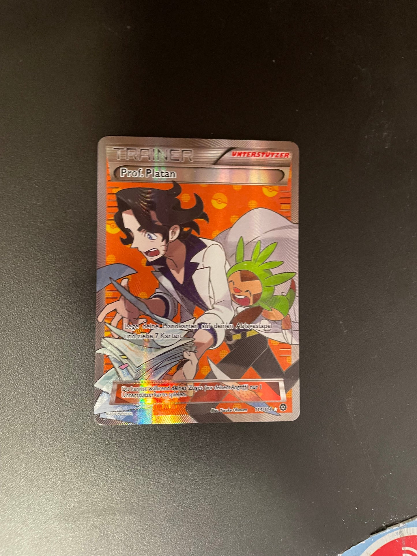 Pokemon Karte Trainer Prof. platan 114/114 Deutsch