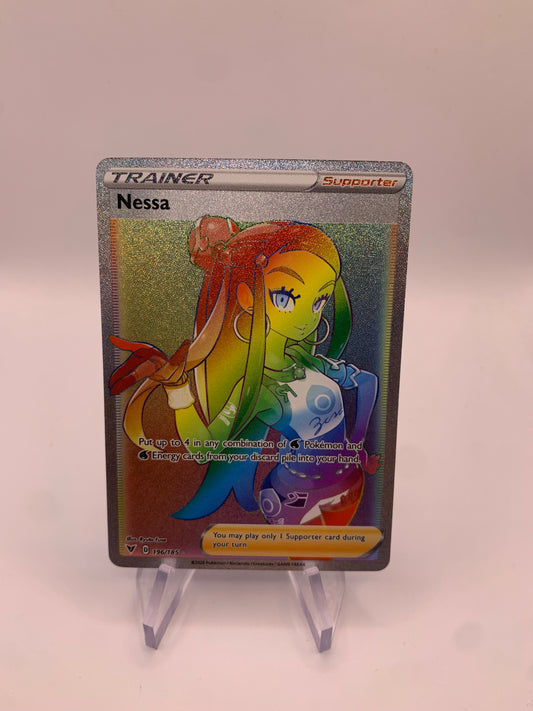 Pokemon Karte Rainbow Trainer Nessa 196/185 Englisch