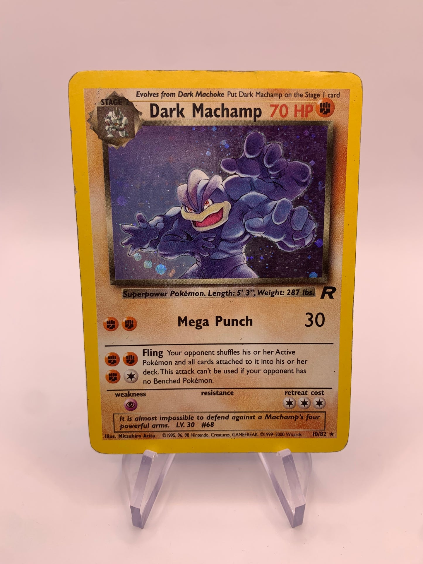 Pokemon Card Holo Dark Machomei 10/82 English