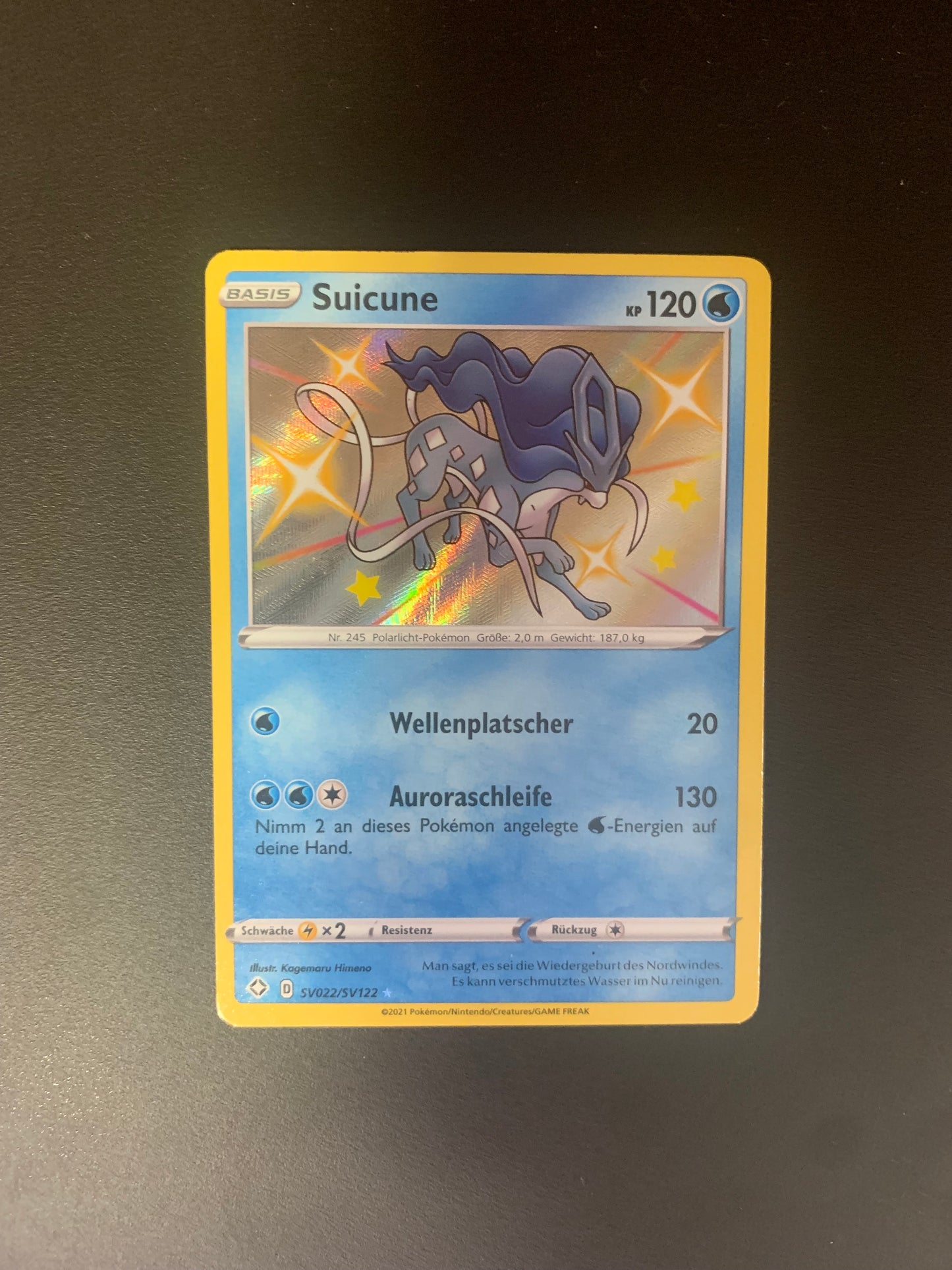 Pokemon Karte Holo Suicune SV22/SV122 Deutsch