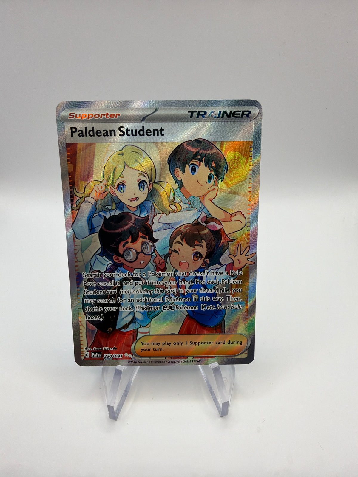Pokemon Karte Trainer Paldean Student 230/091 Englisch