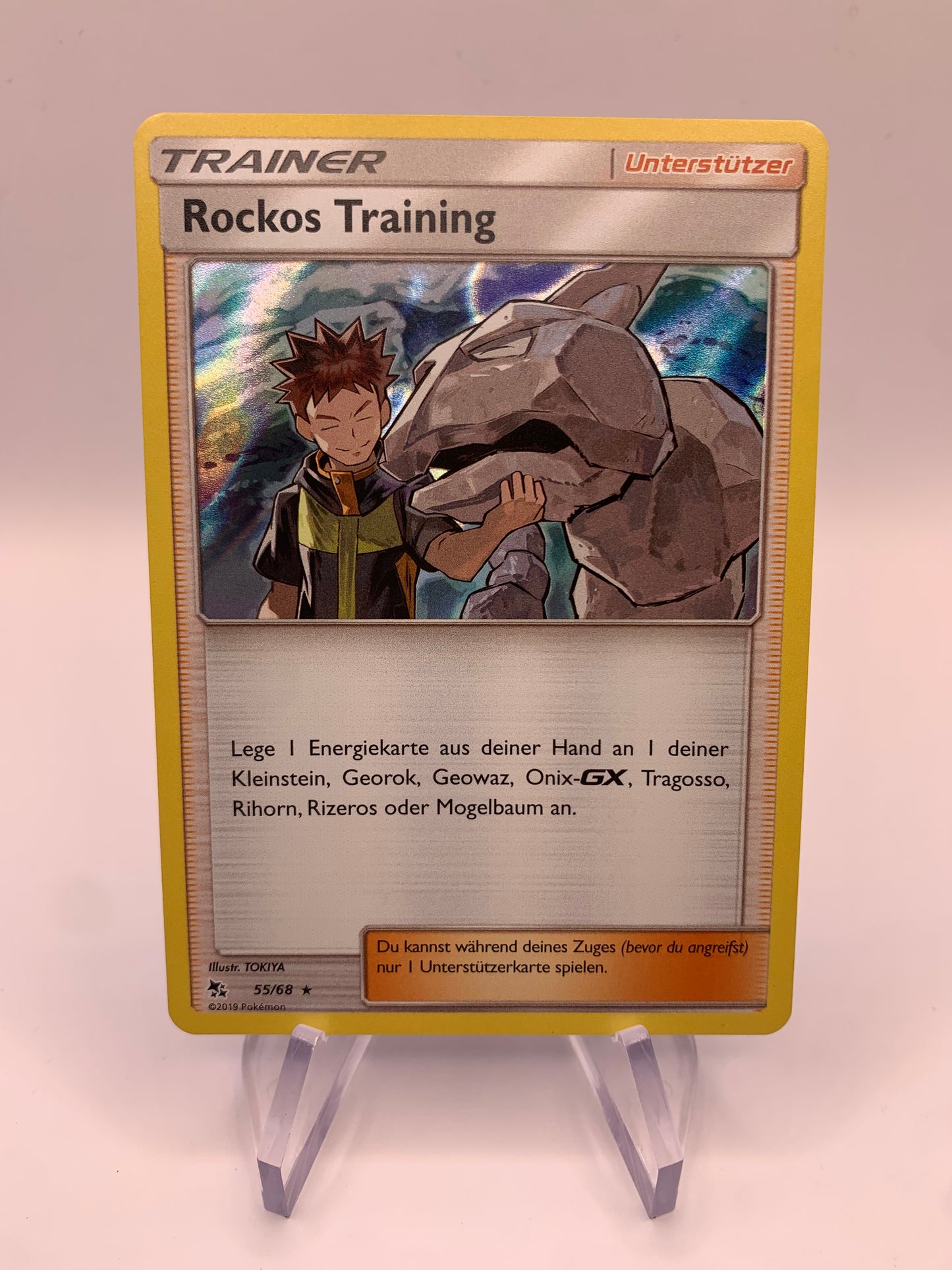 Pokemon Karte Trainer Holo Rockos Training 55/68 Deutsch