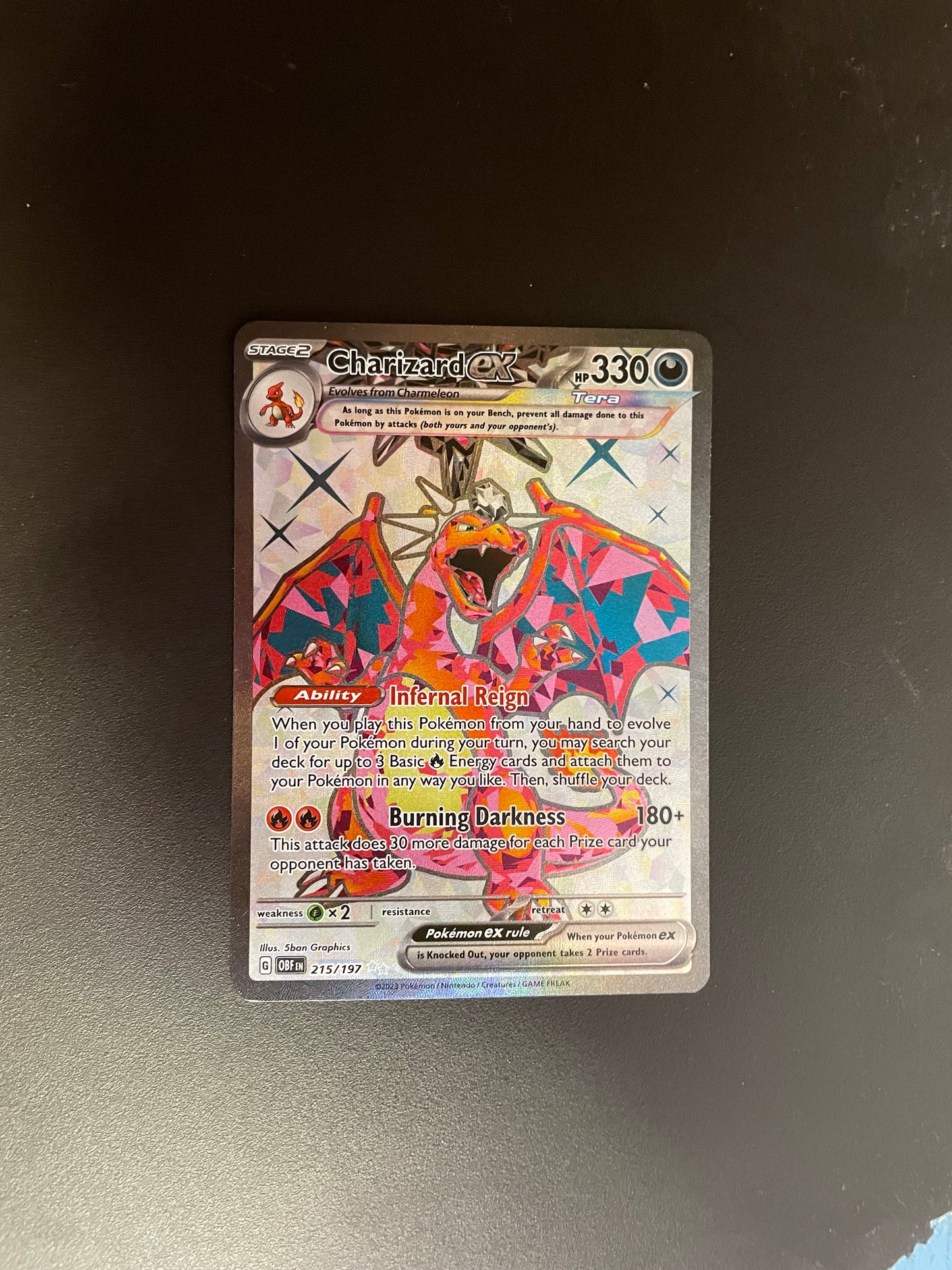 Pokemon Karte Ex Glurak 215/197 Englisch