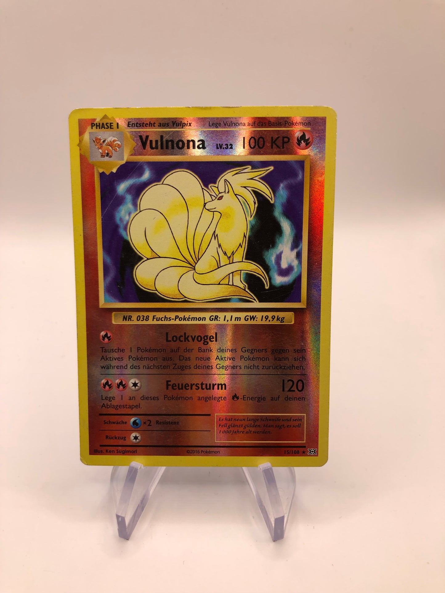 Pokemon Karte Revers Vulnona 15/108 Deutsch