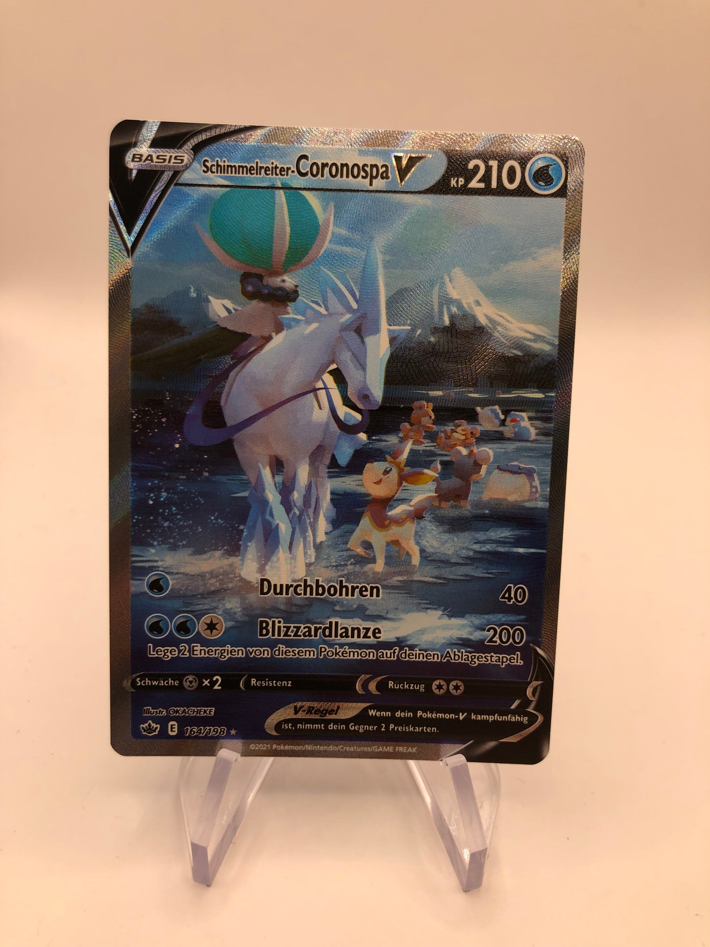 Pokemon Karte V Fullart Schimmelreiter- Coronospa 164/198 Deutsch