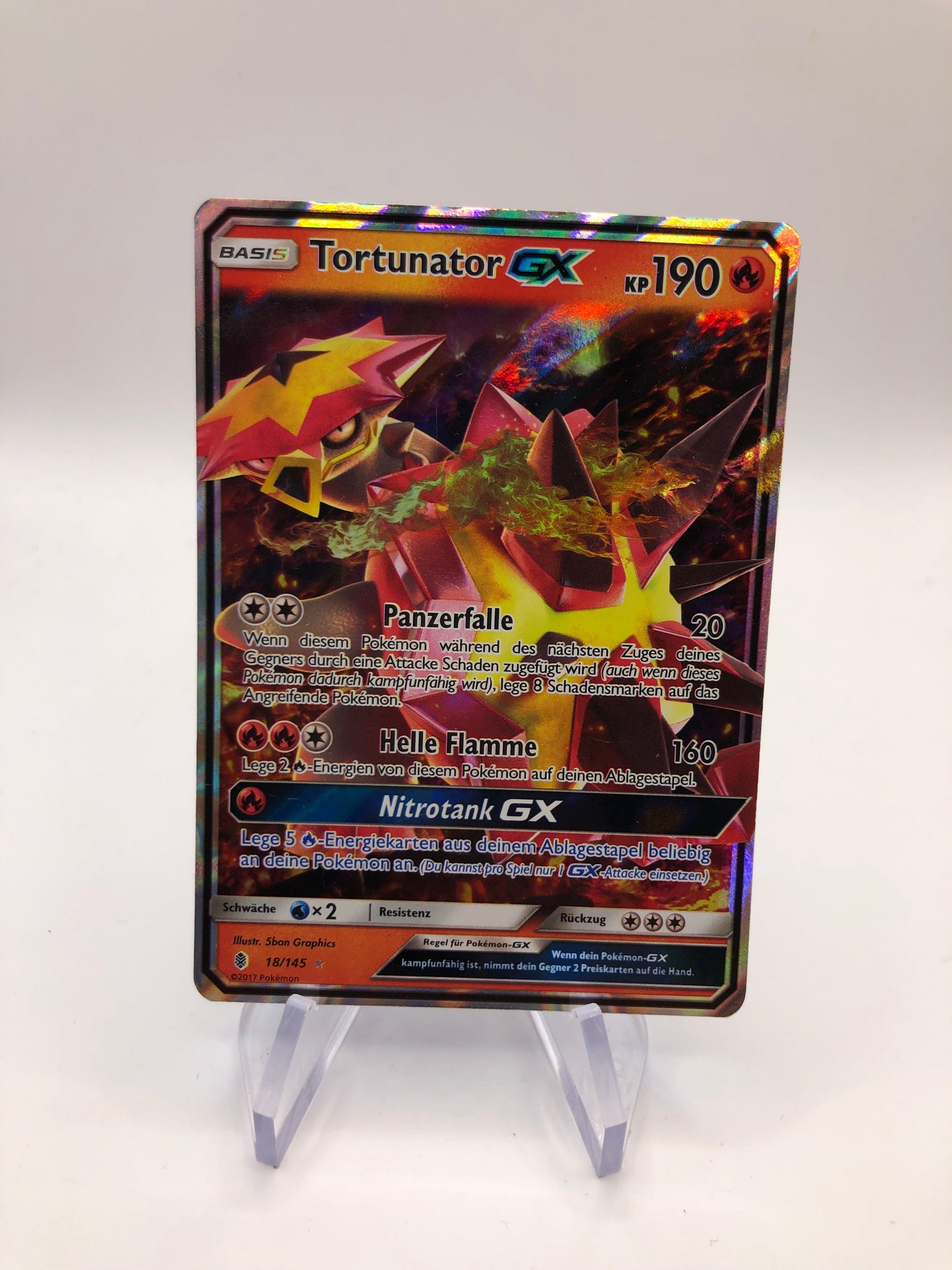 Pokemon Karte GX Tortunator 18/145 Deutsch