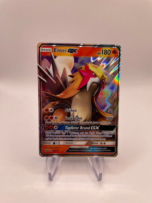 Pokemon Karte GX Entei 10a/73 Deutsch