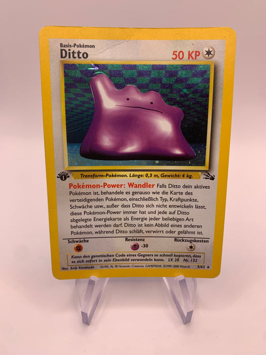 Pokemon Karte Holo 1.Edition Ditto 3/62 Englisch