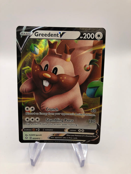 Pokemon Karte V Greedent 53/72 Englisch