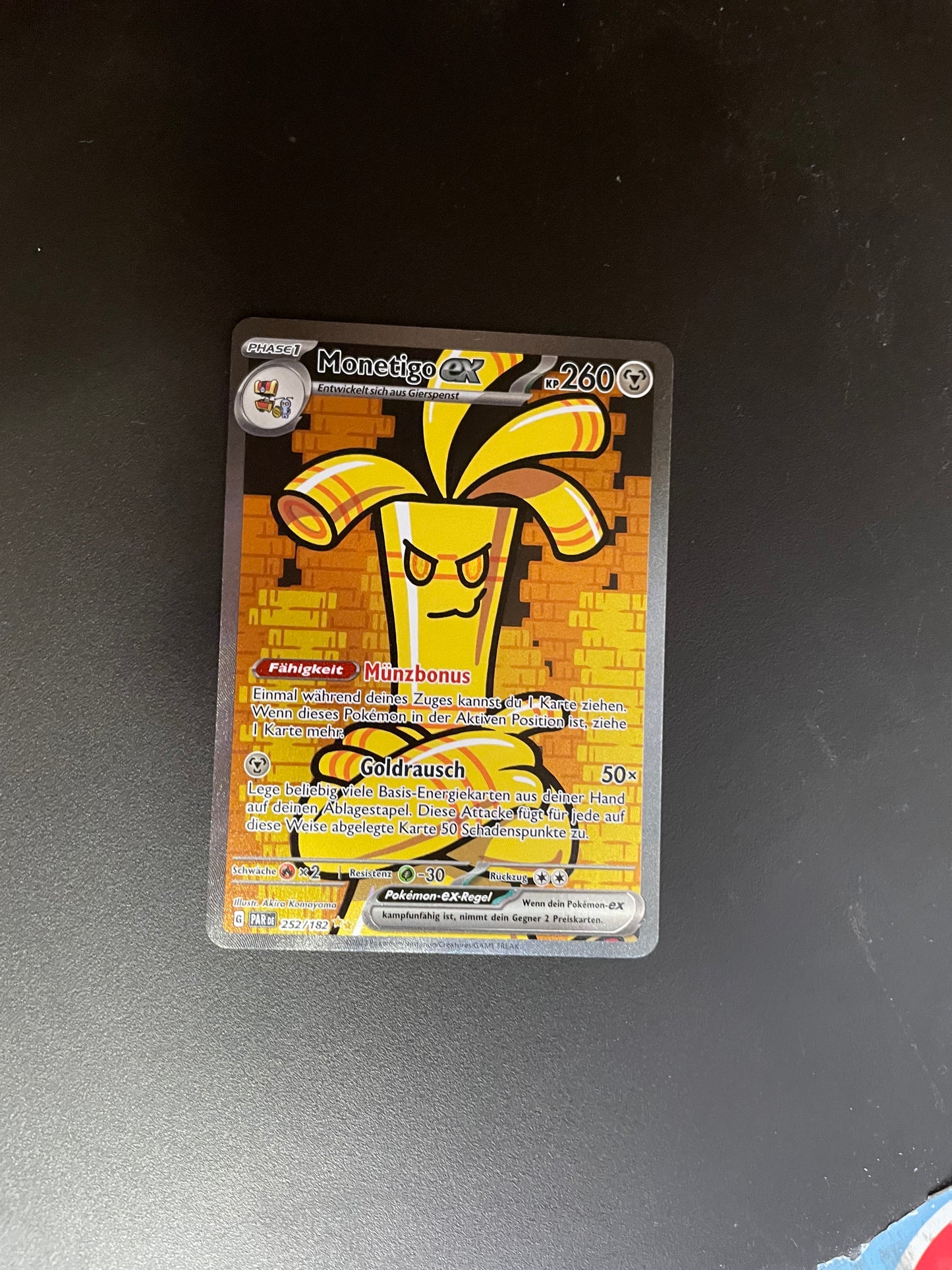 Pokemon Karte Alt-Art EX Monetig 252/182 Deutsch