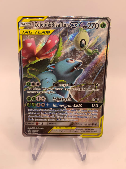 Pokemon Card Tag-Team Alt-Art Promo Celebi &amp; Bisaflor SM167 German