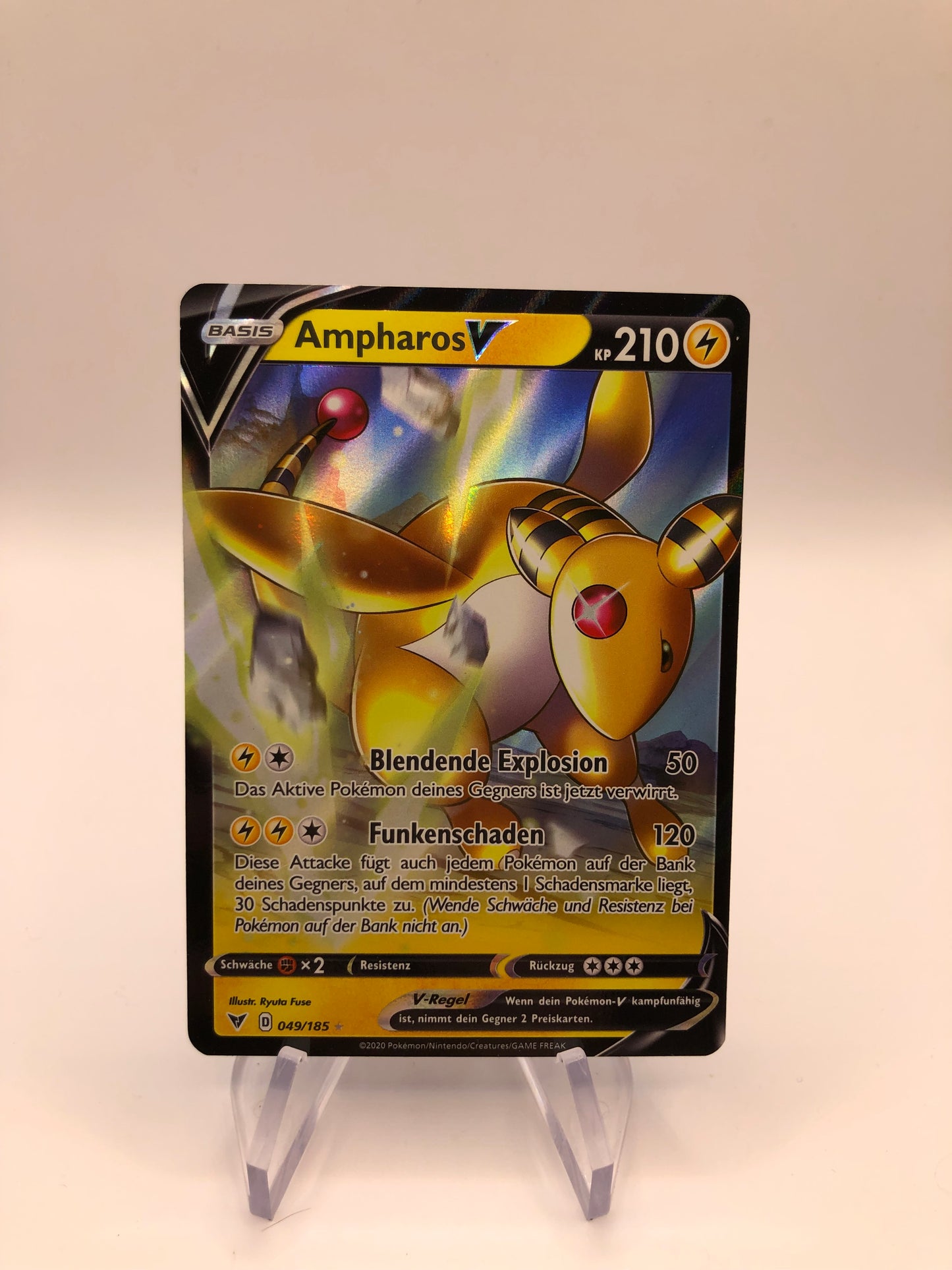 Pokemon Karte V Ampharos 49/185 Deutsch