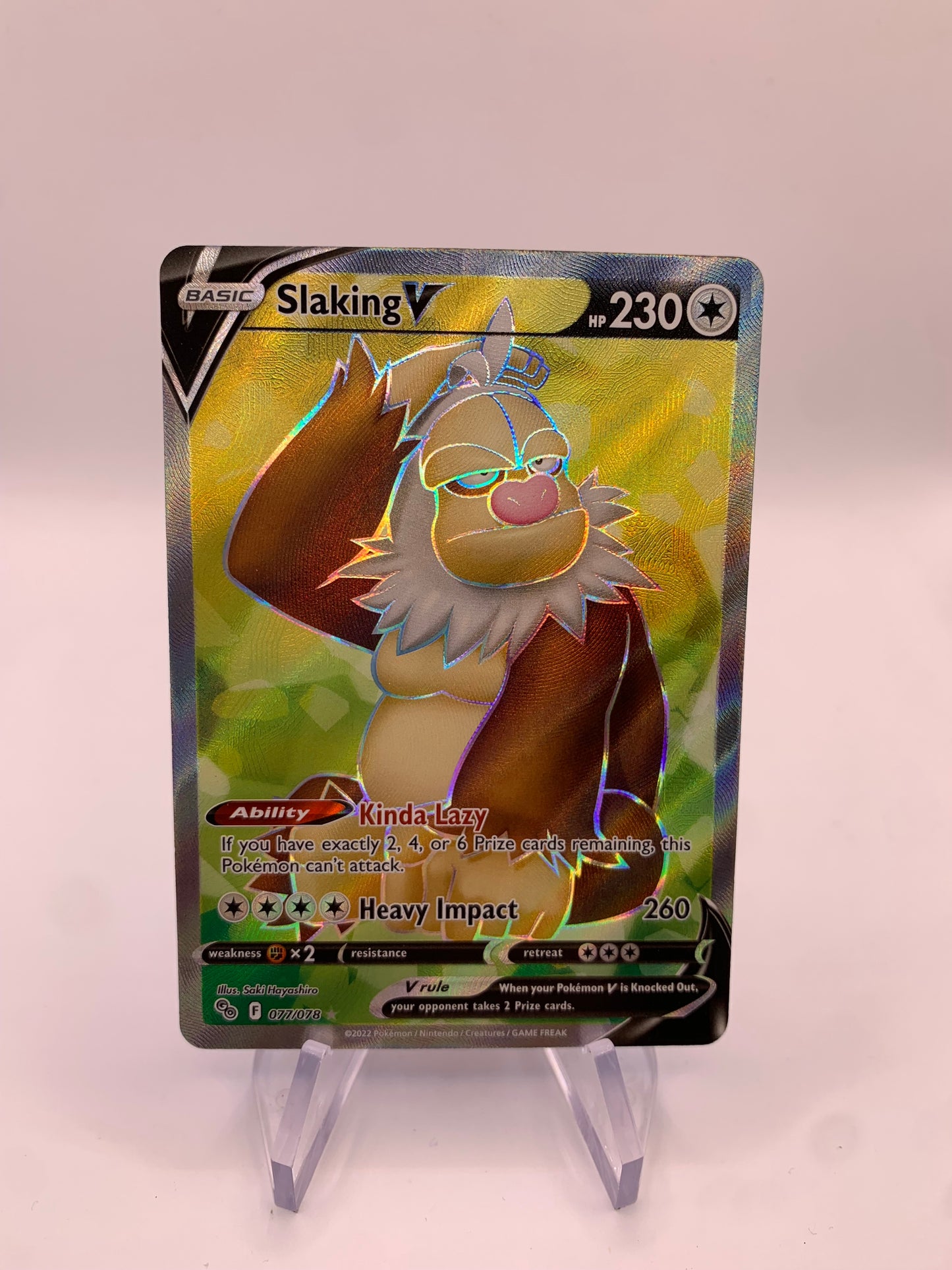 Pokemon Karte V Fullart Slaking 77/78 Deutsch